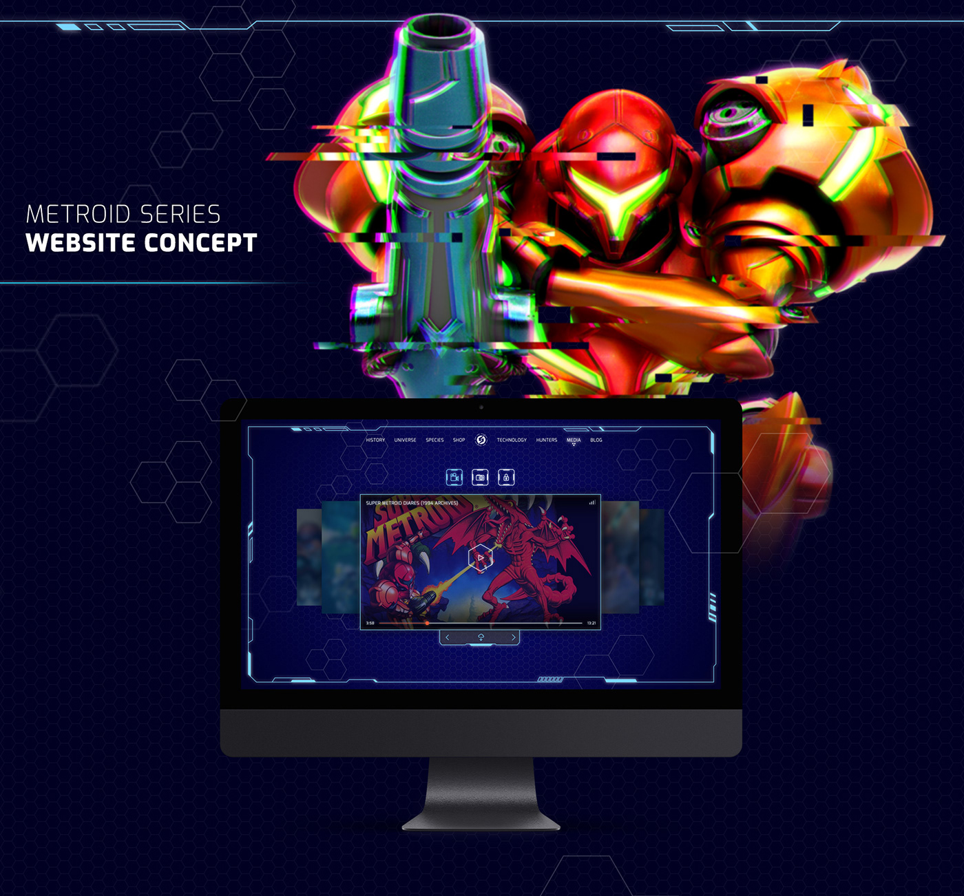 game design  game website game ui concept Nintendo website animation Web Design  sci-fi science fiction www web trends 2019