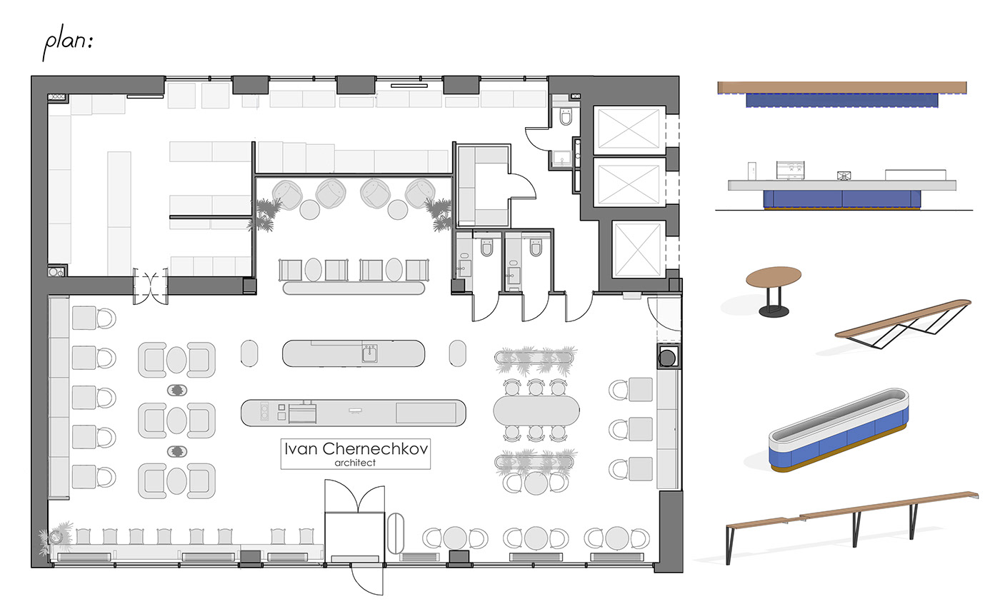 Cafe design coffee shop archviz visualization 3dsmax restaurant CGI HORECA Retail Визуализация интерьера