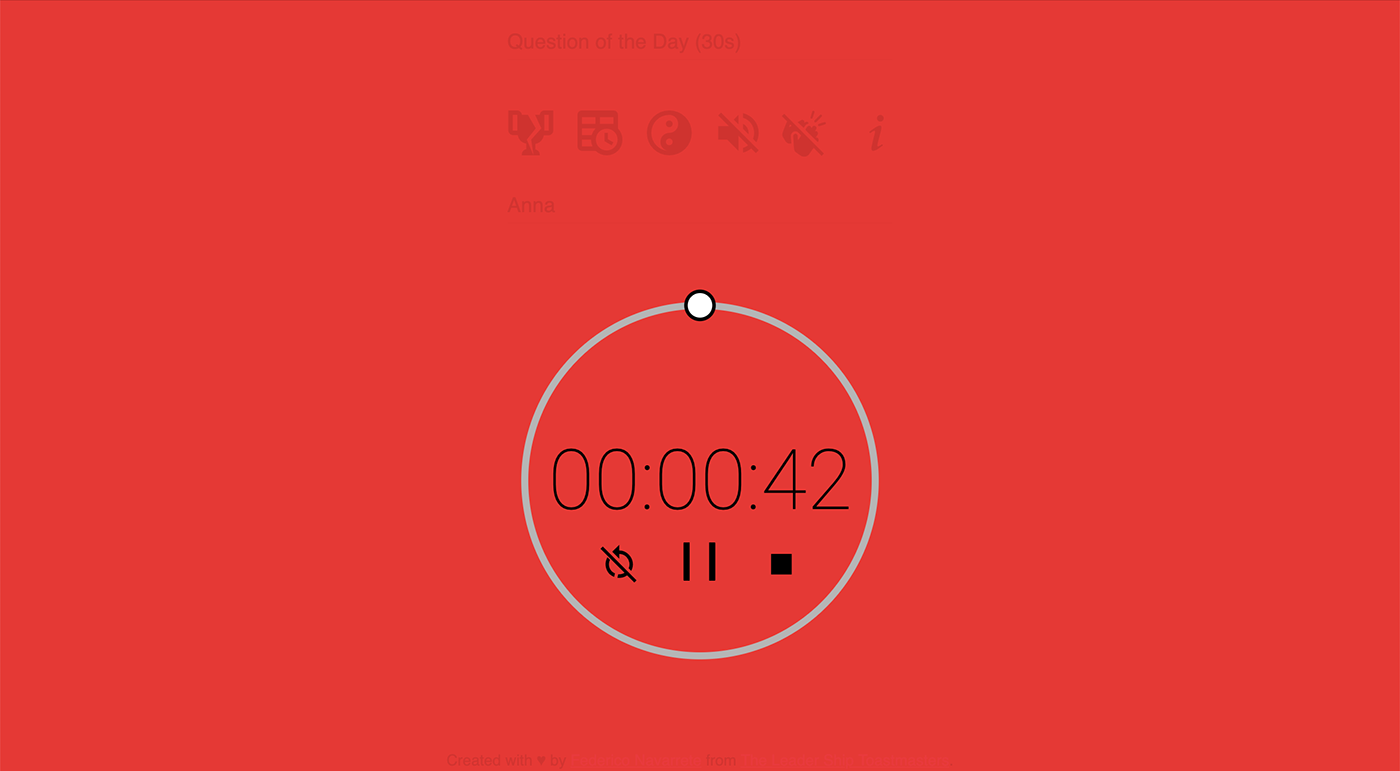 material design toastmasters timer stopwatch html5 css3 JavaScript public speaking Material Design Lite
