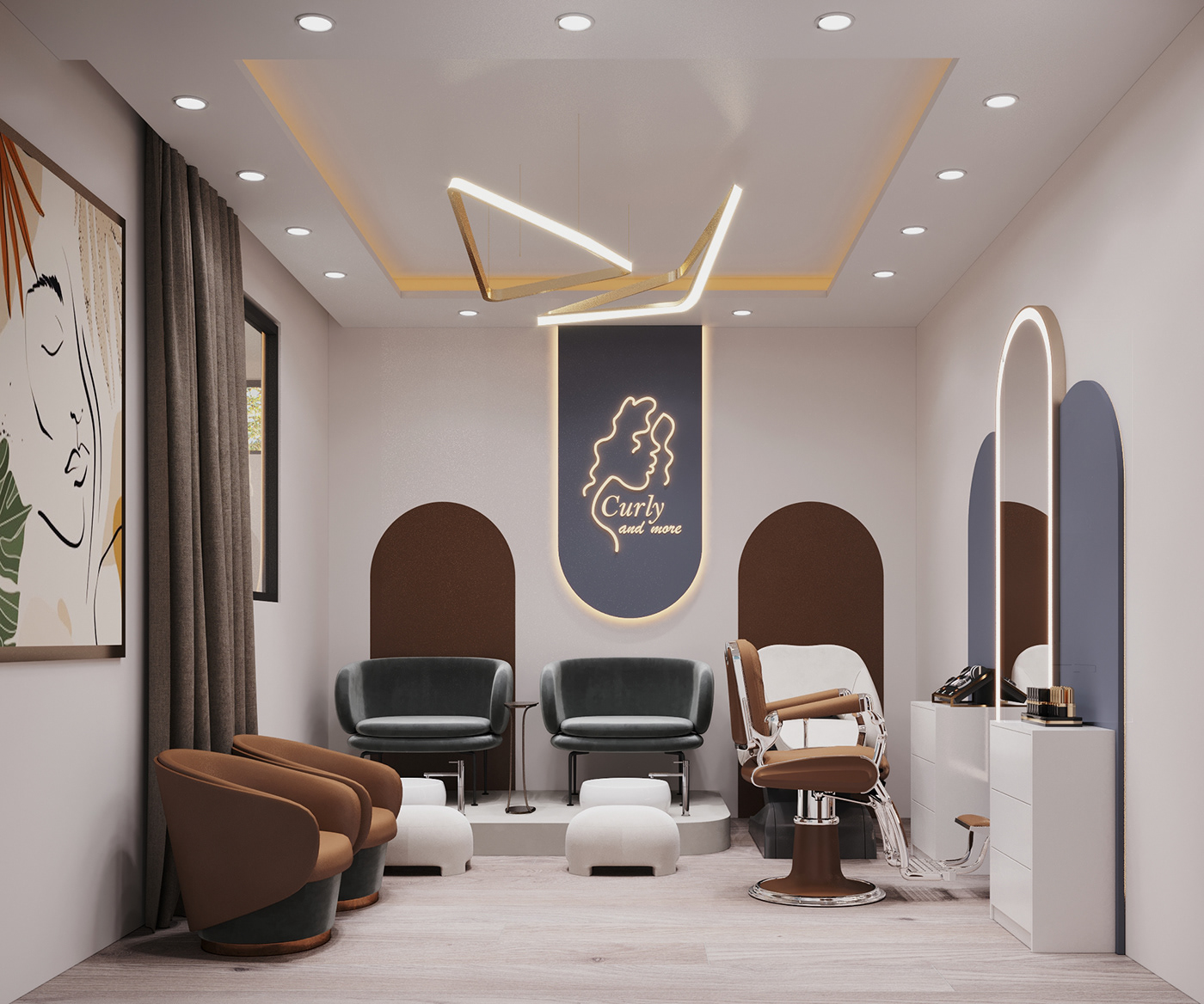 beauty salon corona design download Hair Salon Interior interior design  luxury salon scene