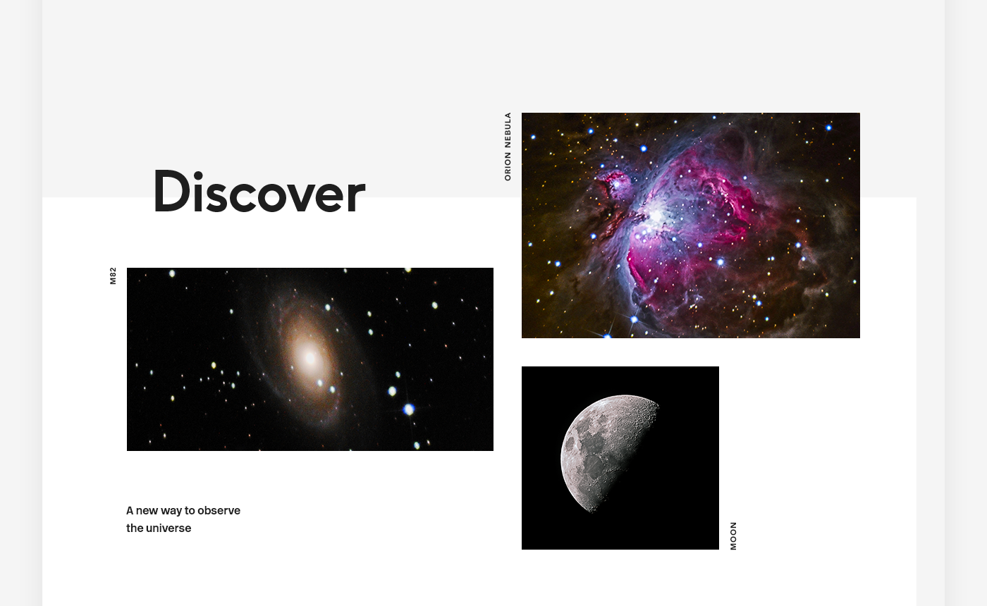 vaonis stellina Telescope universe product minimal clean UI ux hellowiktor