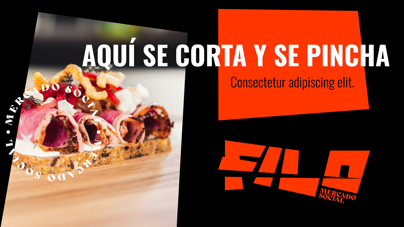 edge Filo food design gourmet Logotype market Mercado mercado social social visual identity