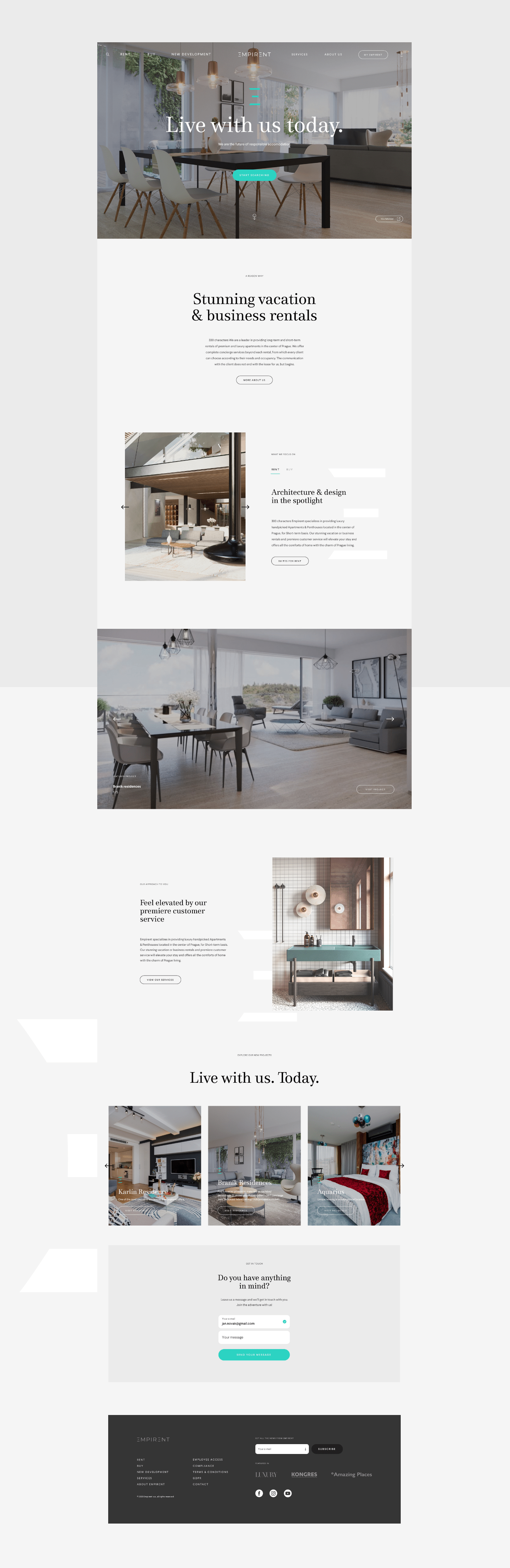 architecture clean flat luxury minimal real estate serif UI ux Webdesign