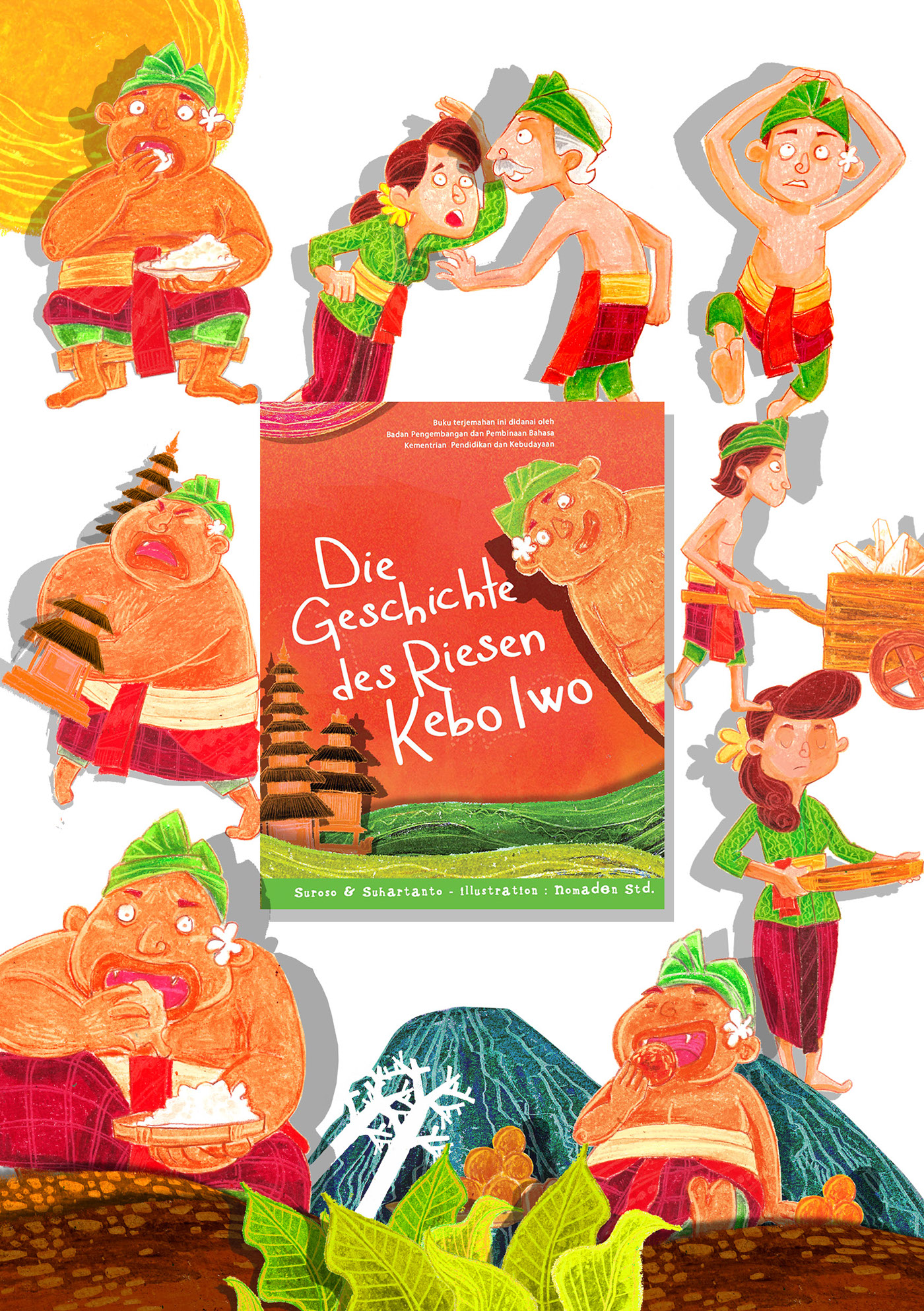 book storybook childrenbook Folklore ILLUSTRATION  Indonesian german