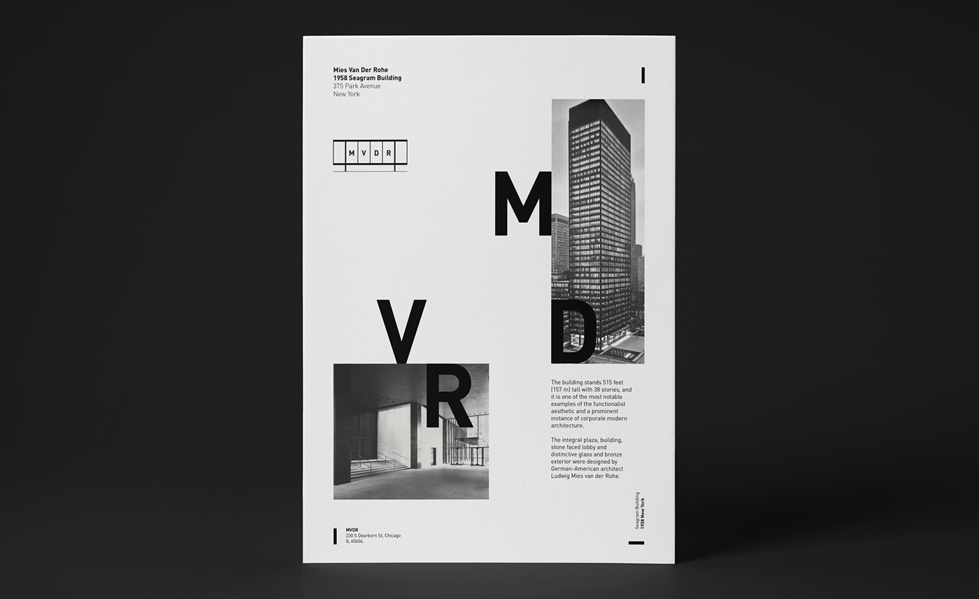 architect architecture branding  concept graphic design  Layout mies Rebrand van der rohe