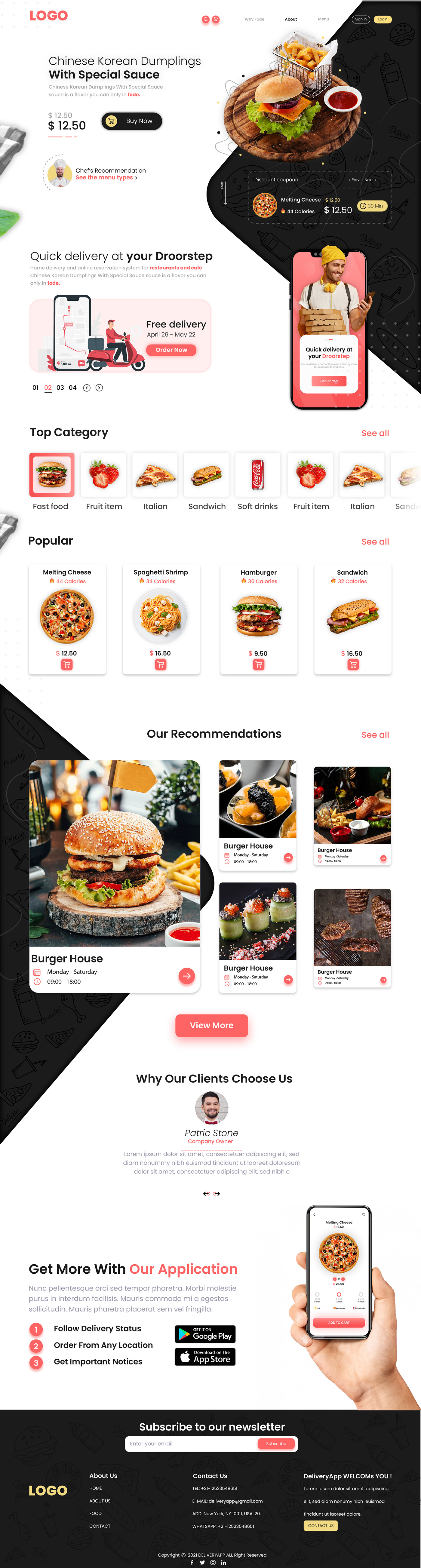art design fast food delivery Food  UI&UX Design  Web Webdesign