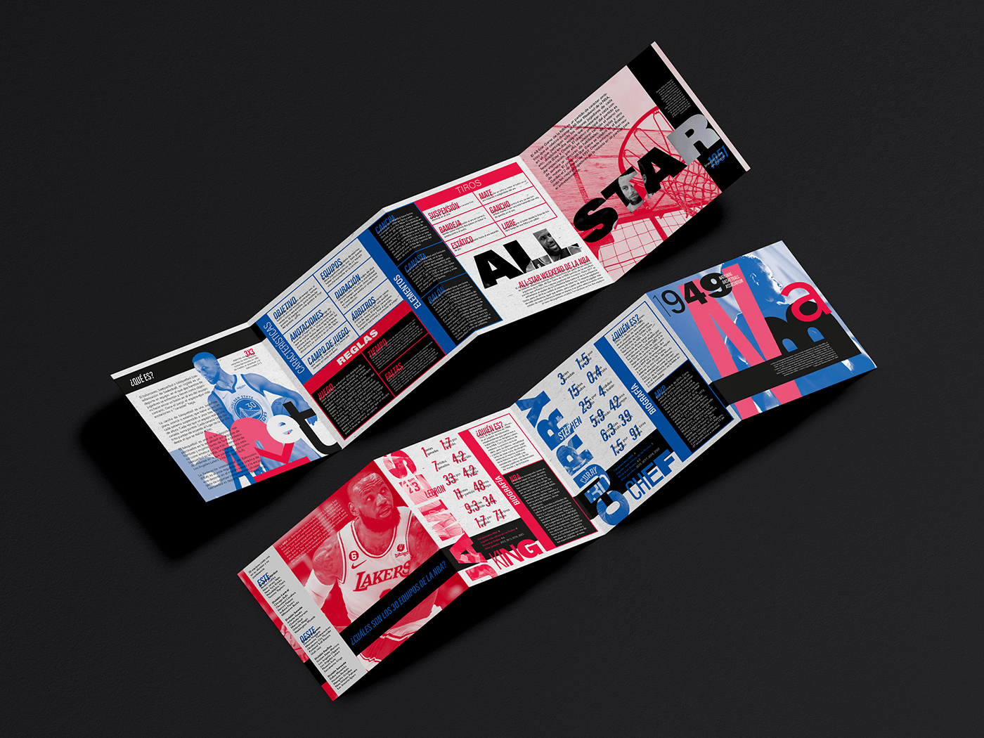 editorial editorial design  Four fold Brochure graphic design  NBA basketball Sports Design poster halftone design
