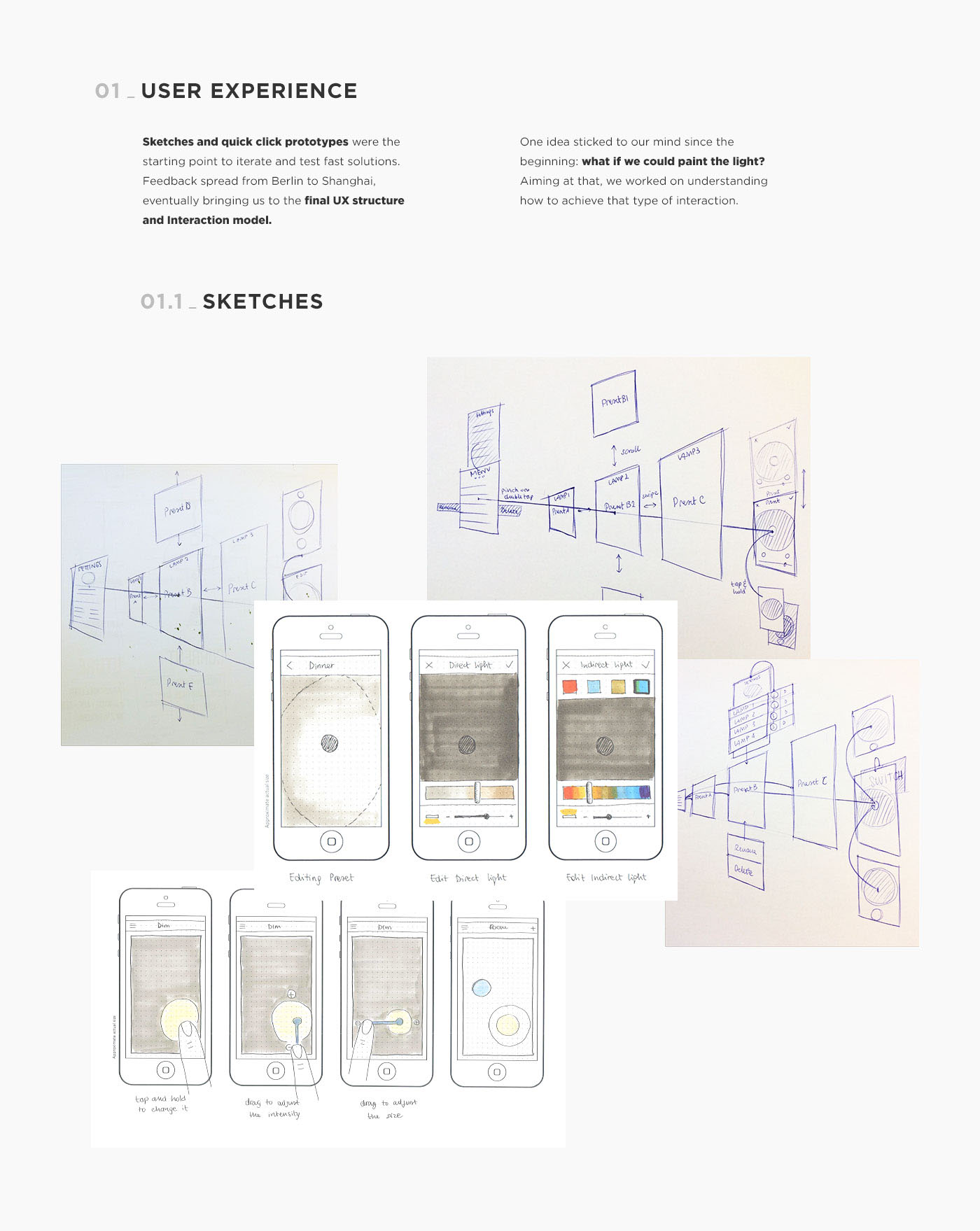 iOS App Interaction design  UI ux digital product visual design product design  light painting   gestures