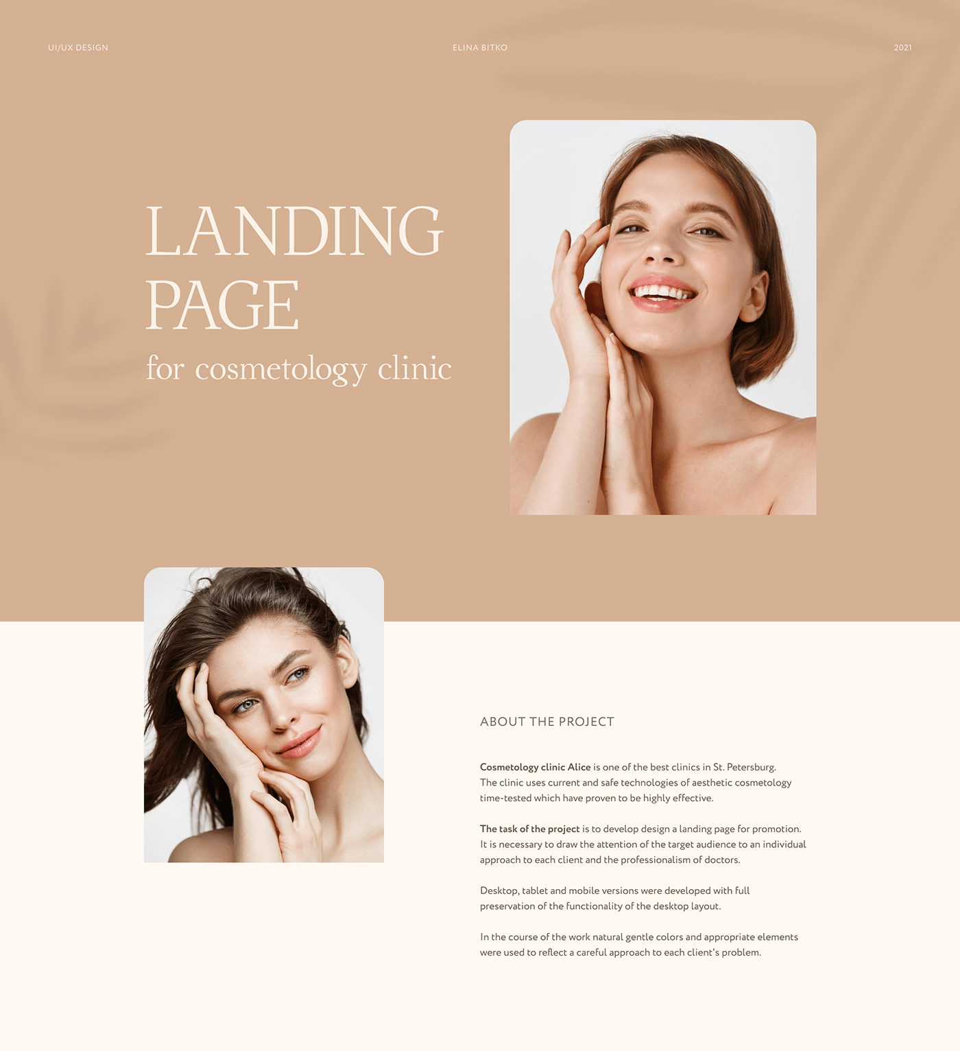 beauty clinic Cosmetology landing page medical UI UI/UX ux Web Design 
