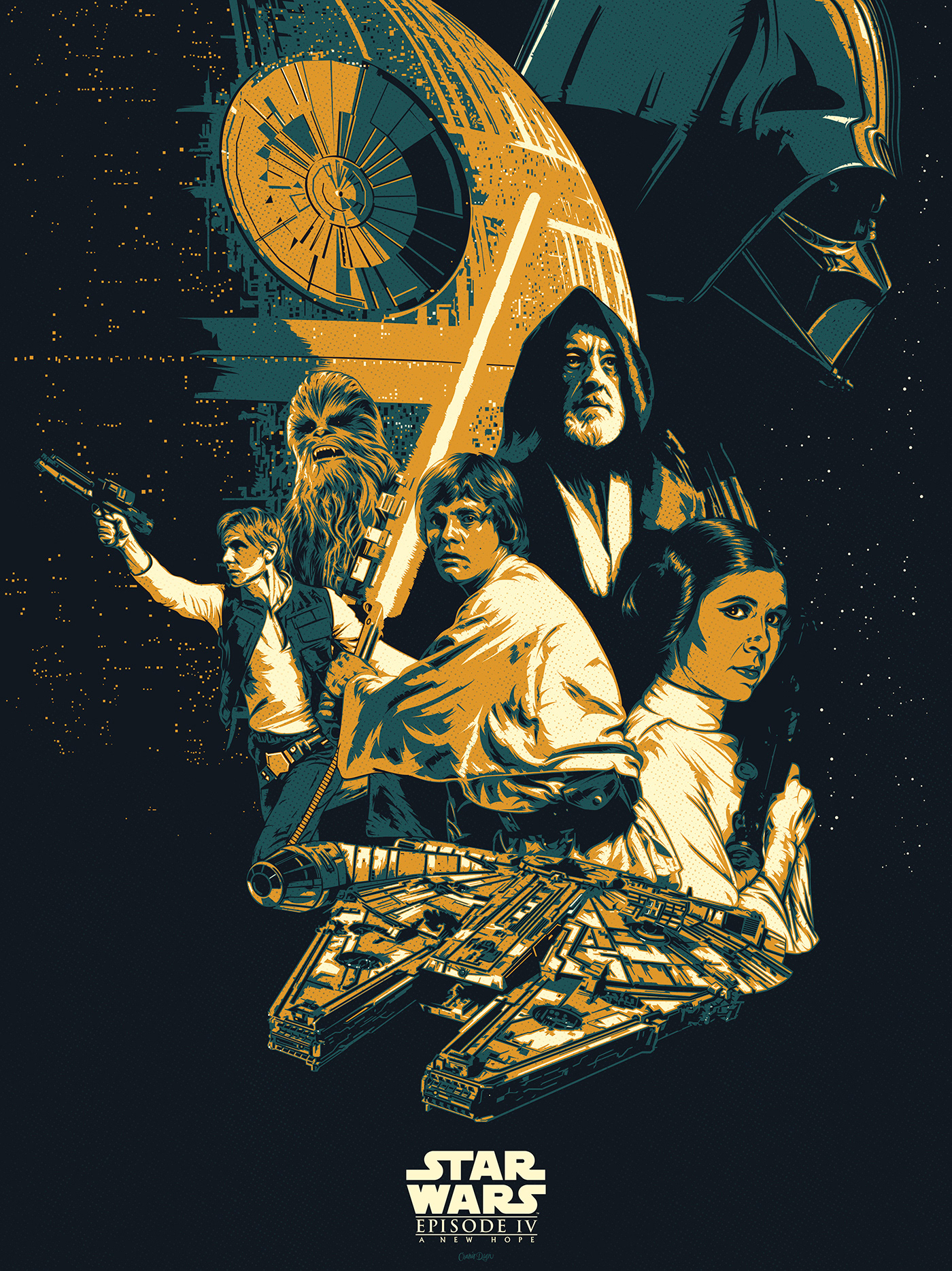 star wars darth vader luke skywalker Obi-Wan Kenobi Han Solo Leia millennium falcon Chewbacca death star