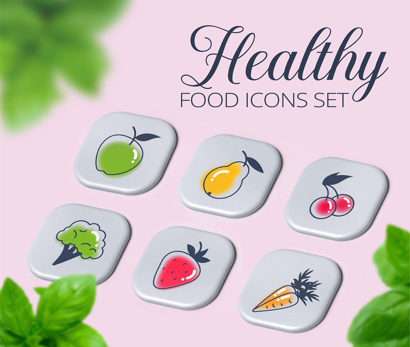 flat Food  Food Icons healthy food