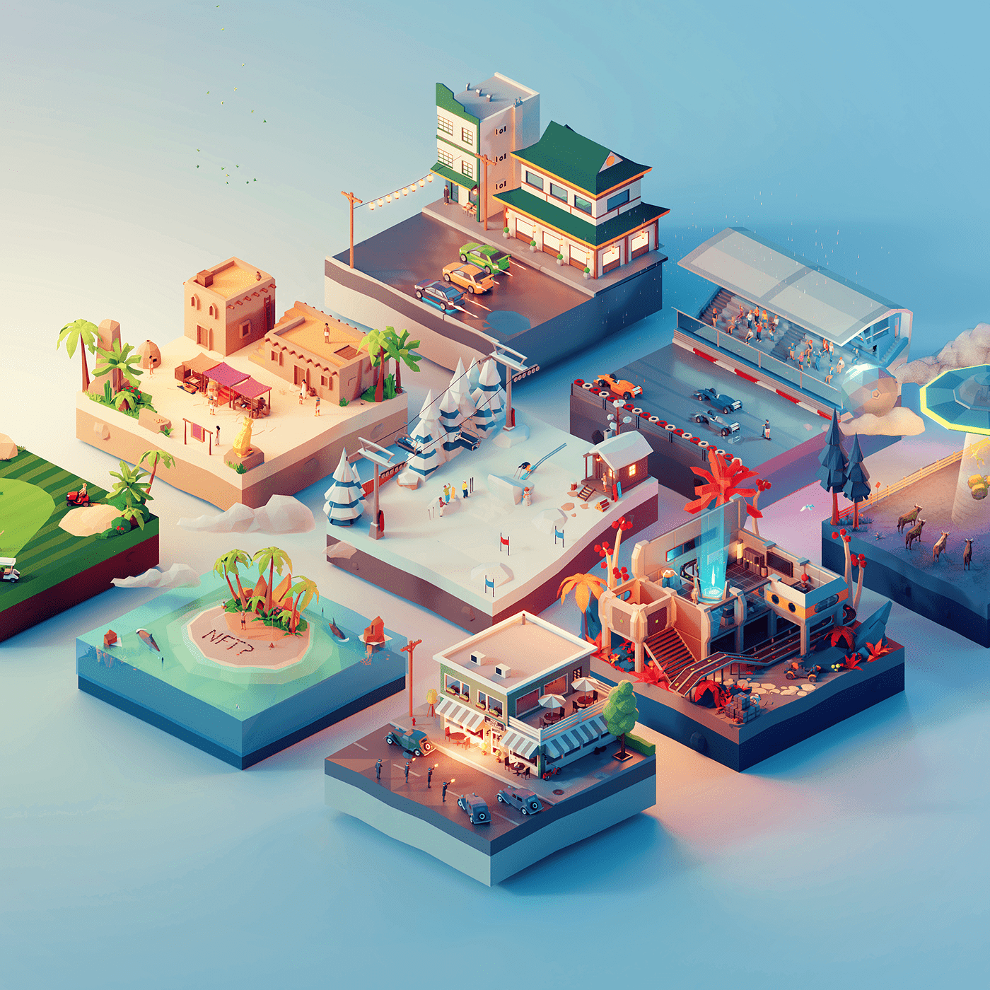 Low Poly Worlds On Behance