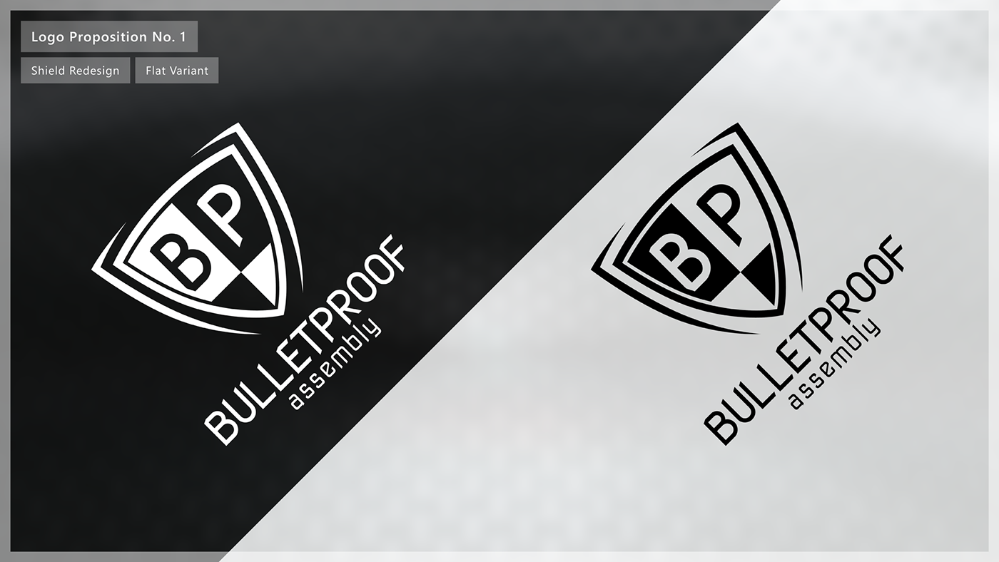 brand identity bulletproof Logo Design Logotype monogram rebranding Rebranding Logo  shield squircle