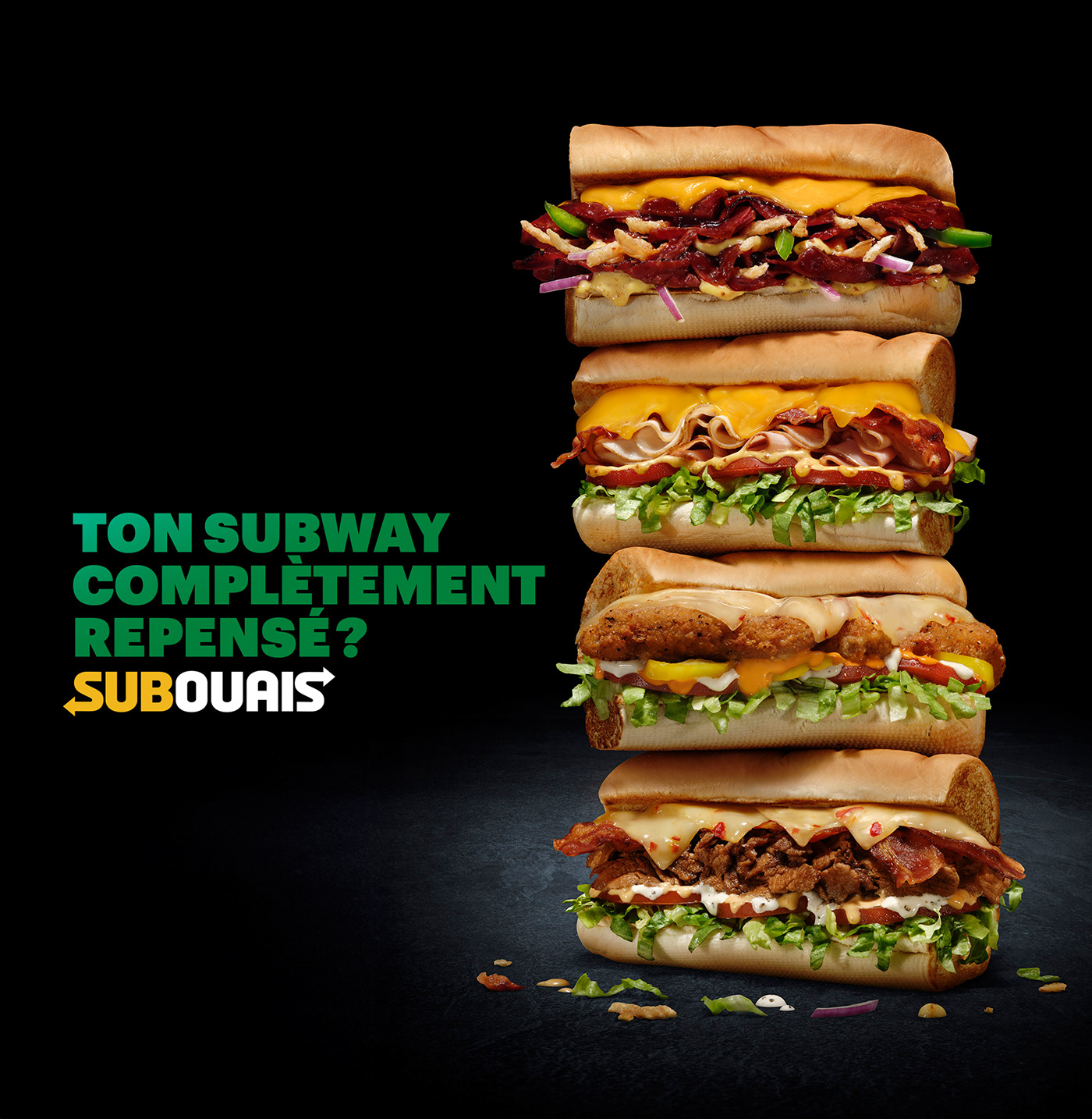 subway Canada Advertising  food photography restaurant Photography  video commercial Quebec Food 