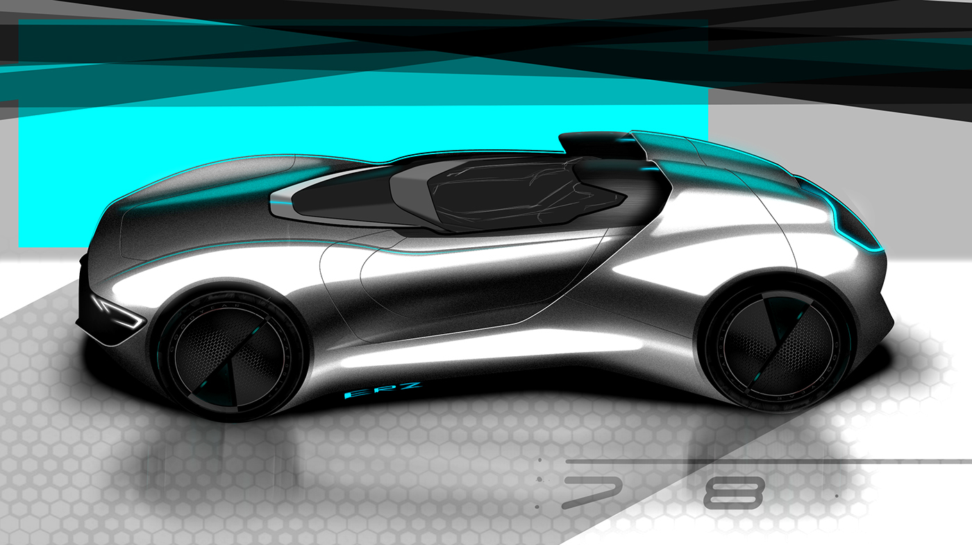 Automotive design transportation sketch Digital draw concept vokswagen Goodyear Car Interior Cars reflects