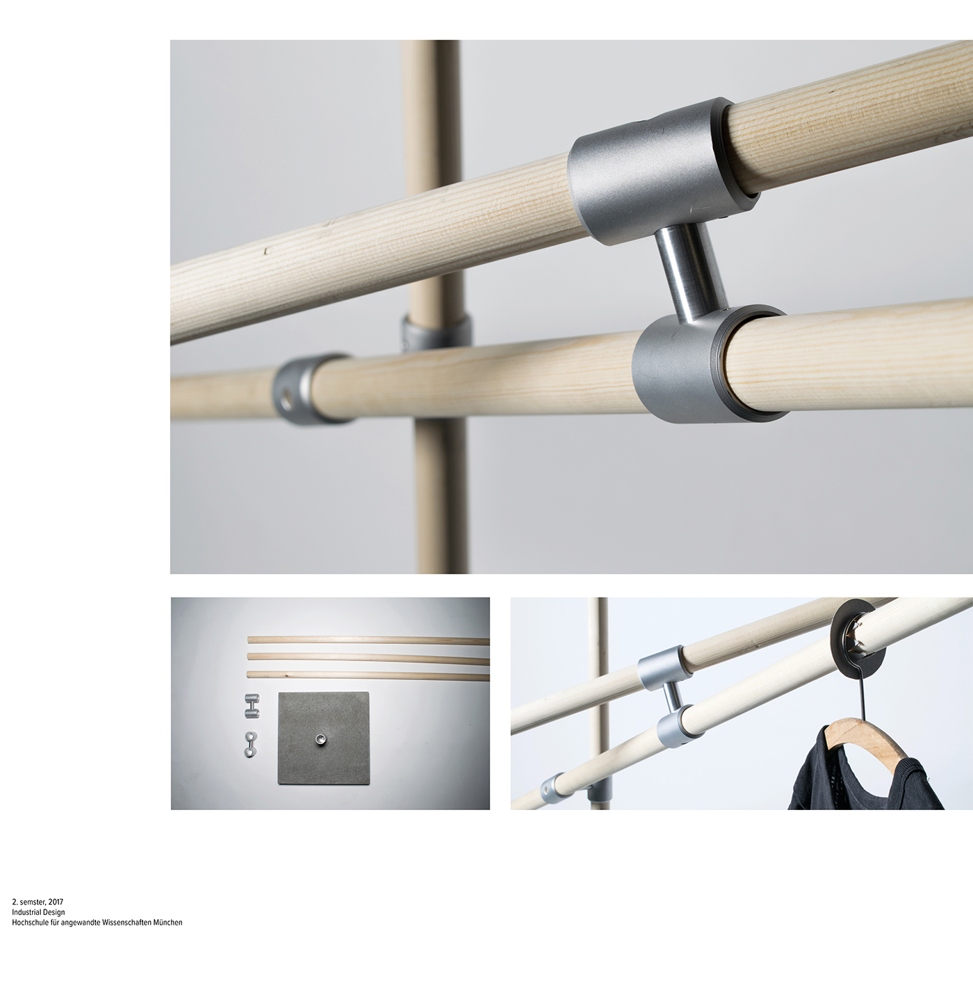 productdesign industrialdesign Retail clothes rack Sustainability Fashion  store Nature wood concrete