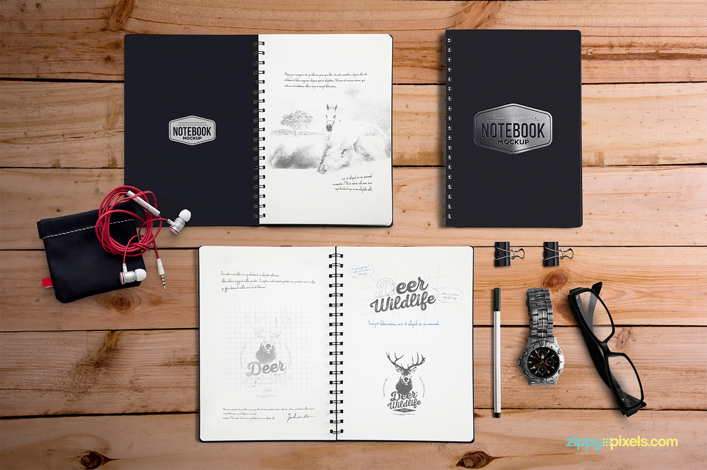 free freebie Mockup psd notebook sketch book Stationery artwork logo Branding design scene creator photoshop mockup presentation mockup doodle