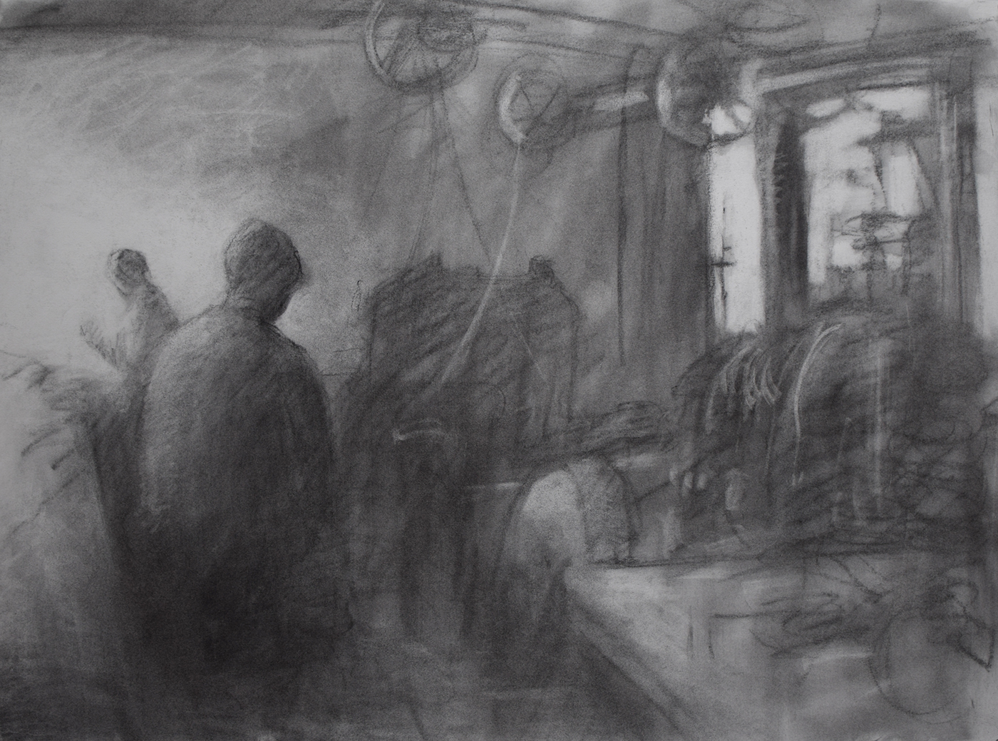 Figure Drawing Drawing  atmosphere charcoal risd foundation studies ILLUSTRATION 