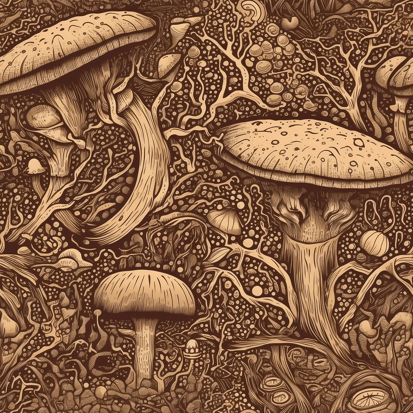 pattern seamless mushroom psychedelics photoshop Illustrator Graphic Designer