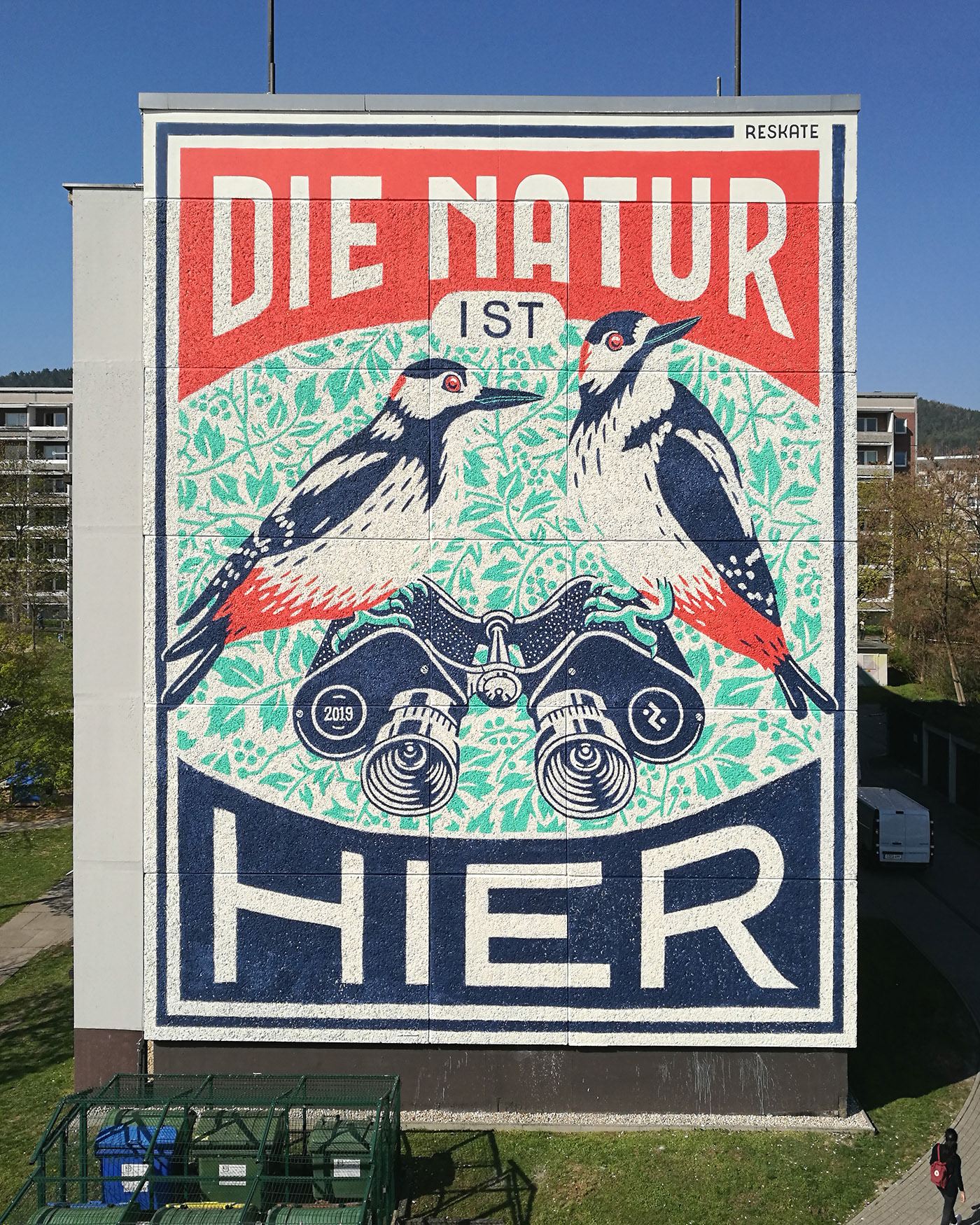 natur woodpecker bird rotulación typography   tipografia Muralism sign-painting signpainting Mural