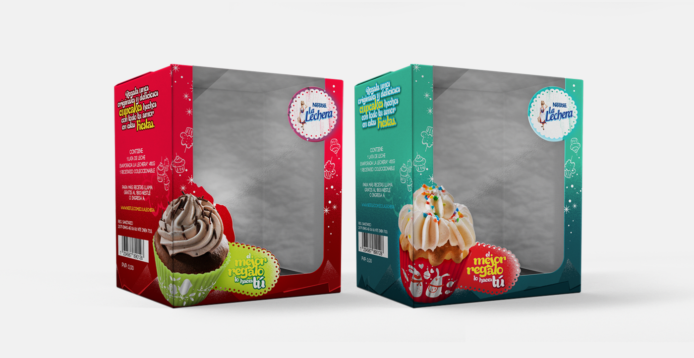Packaging navidad quito Ecuador Christmas red green cupcake