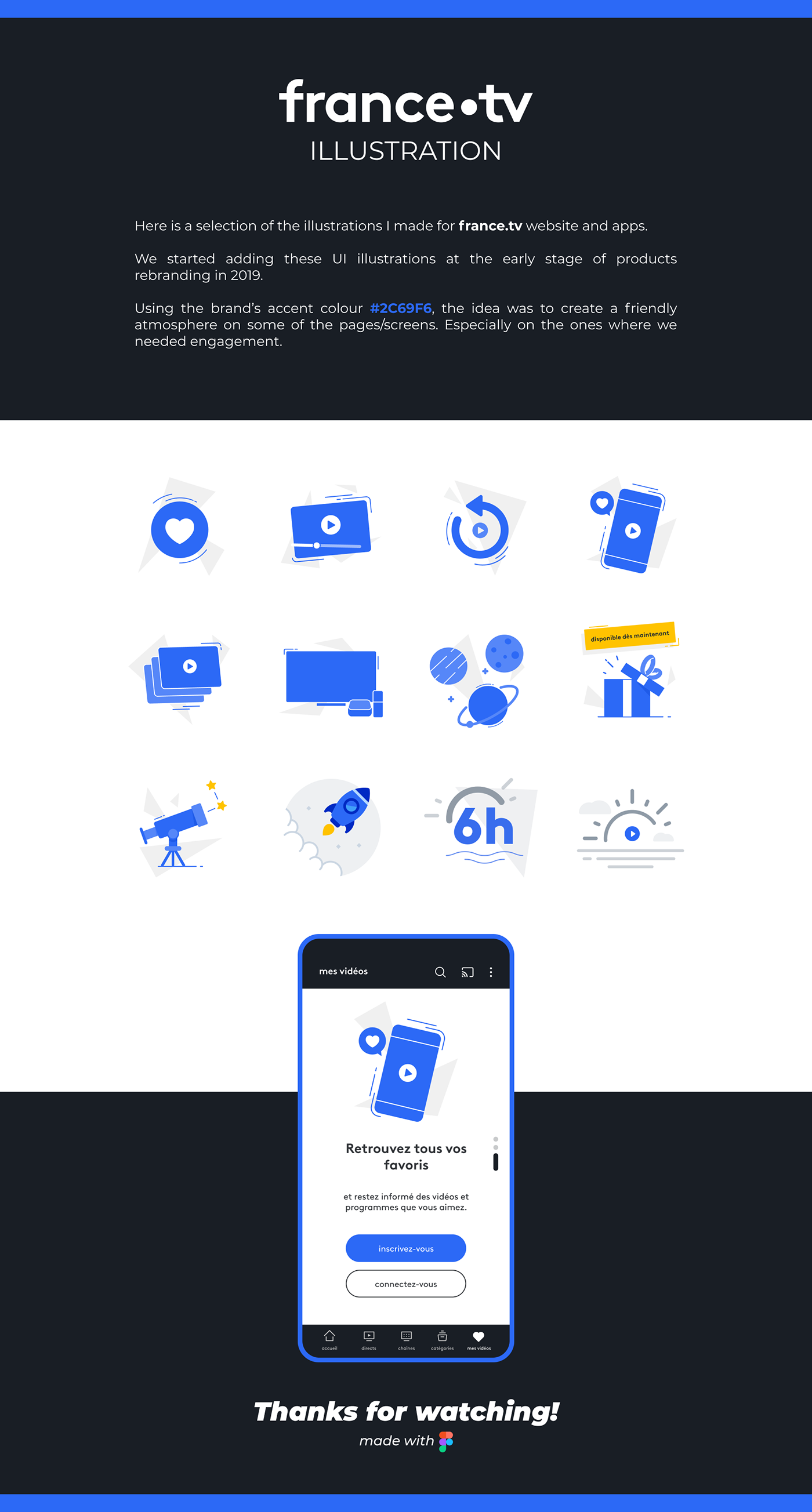 app blue device Figma flat francetv ILLUSTRATION  UI ui design user interface