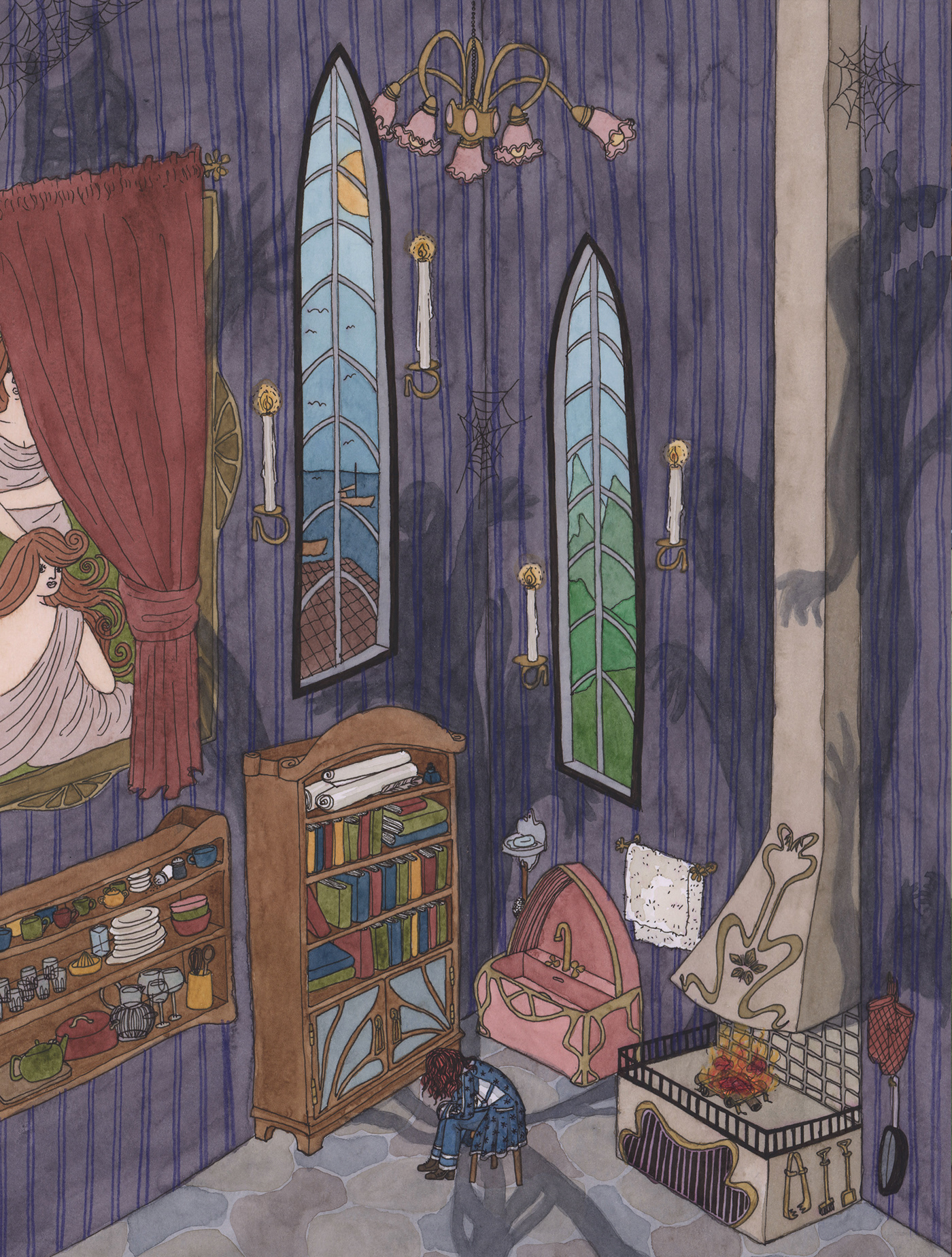 ILLUSTRATION  watercolour howl's moving castle Diana Wynne Jones