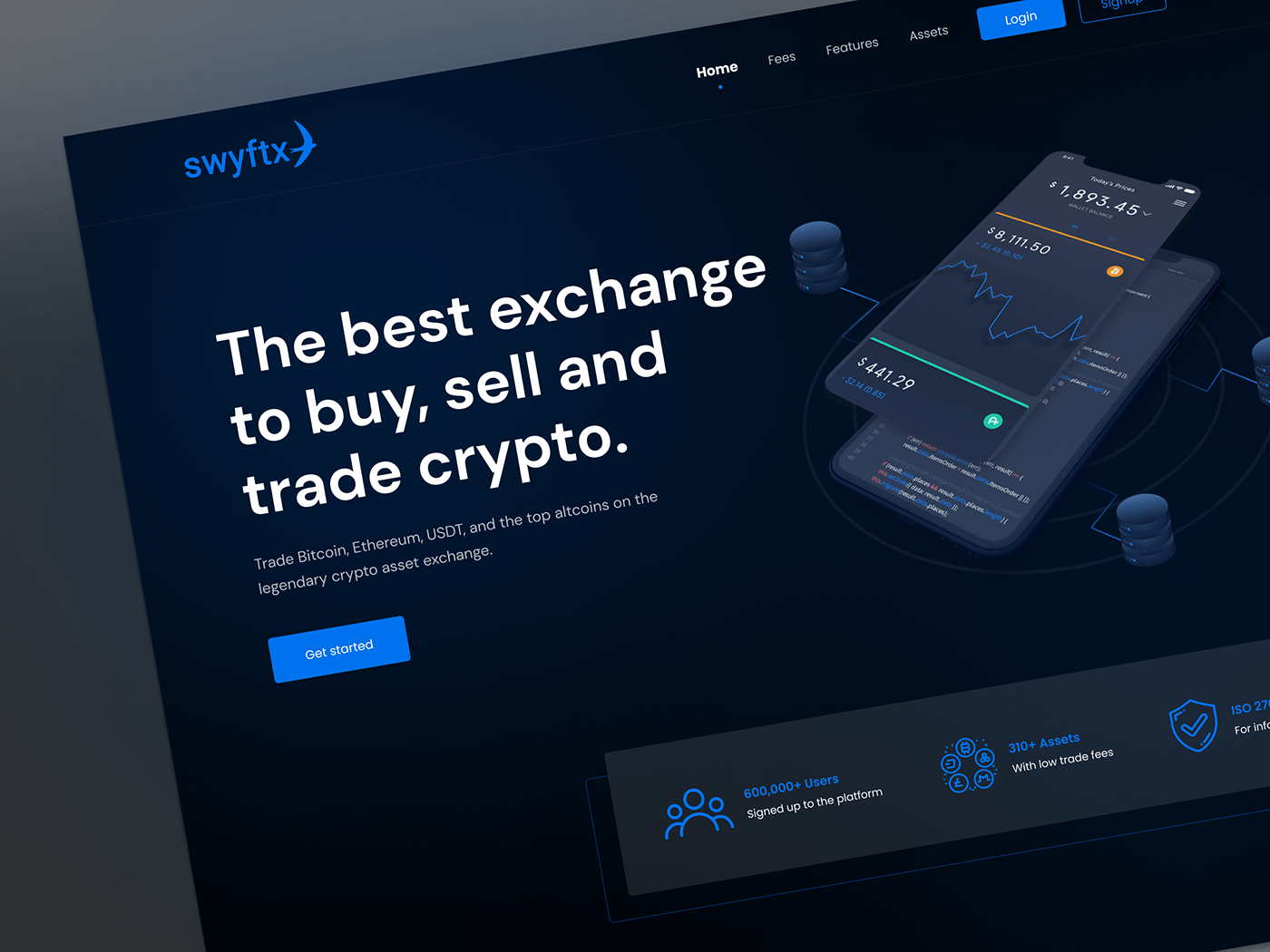 web application landing page design cryptocurrency exchange CRYPTO NEWS website redesign bitcoin trading buy crypto sell crypto