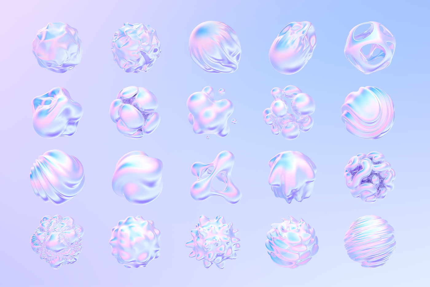 3D abstract animation  c4d fluid holographic Liquid octane shapes cinema 4d