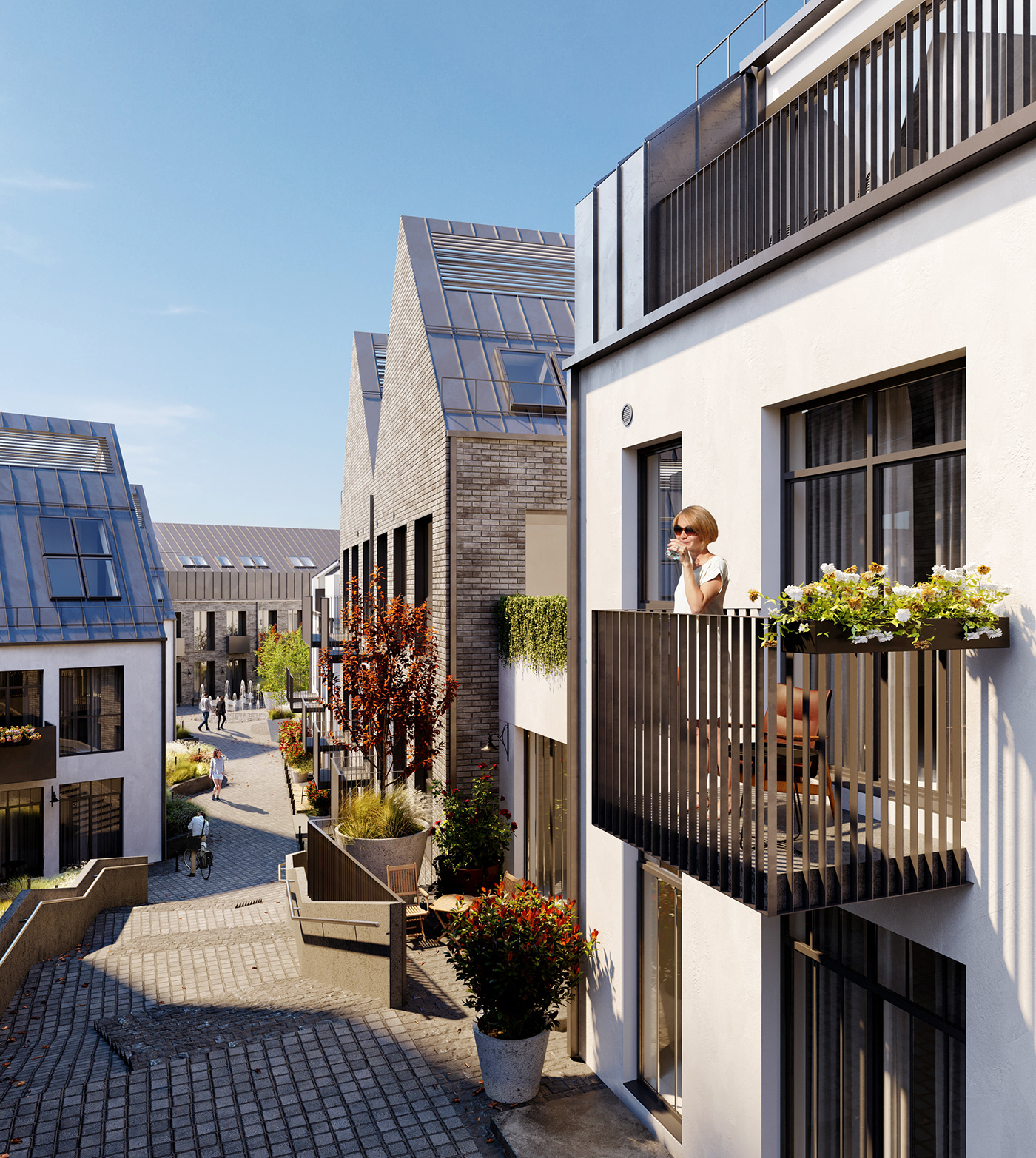 3dsmax corona drone Render visualisation architecture residential CityCenter renesanso archviz