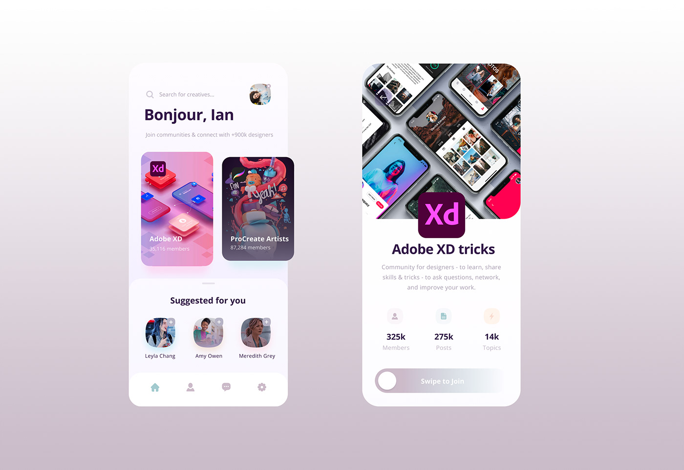 app Appdesign design designers network social network UI/UX uidesign
