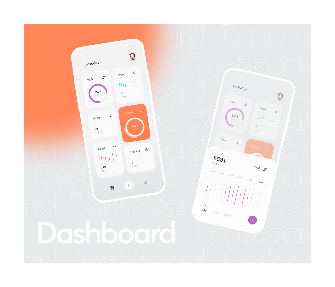 tracker fitness dashboard typography   Health medical medicine smart watch