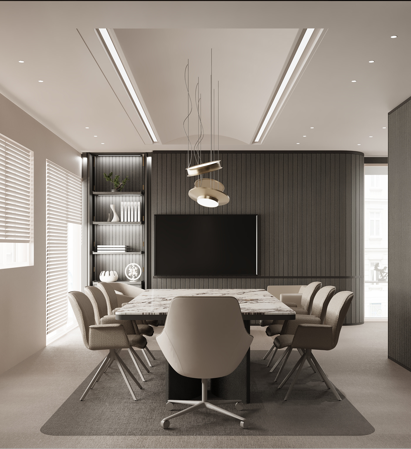 3D Adobe Portfolio design interior design  marketing   model modern Office Render zen