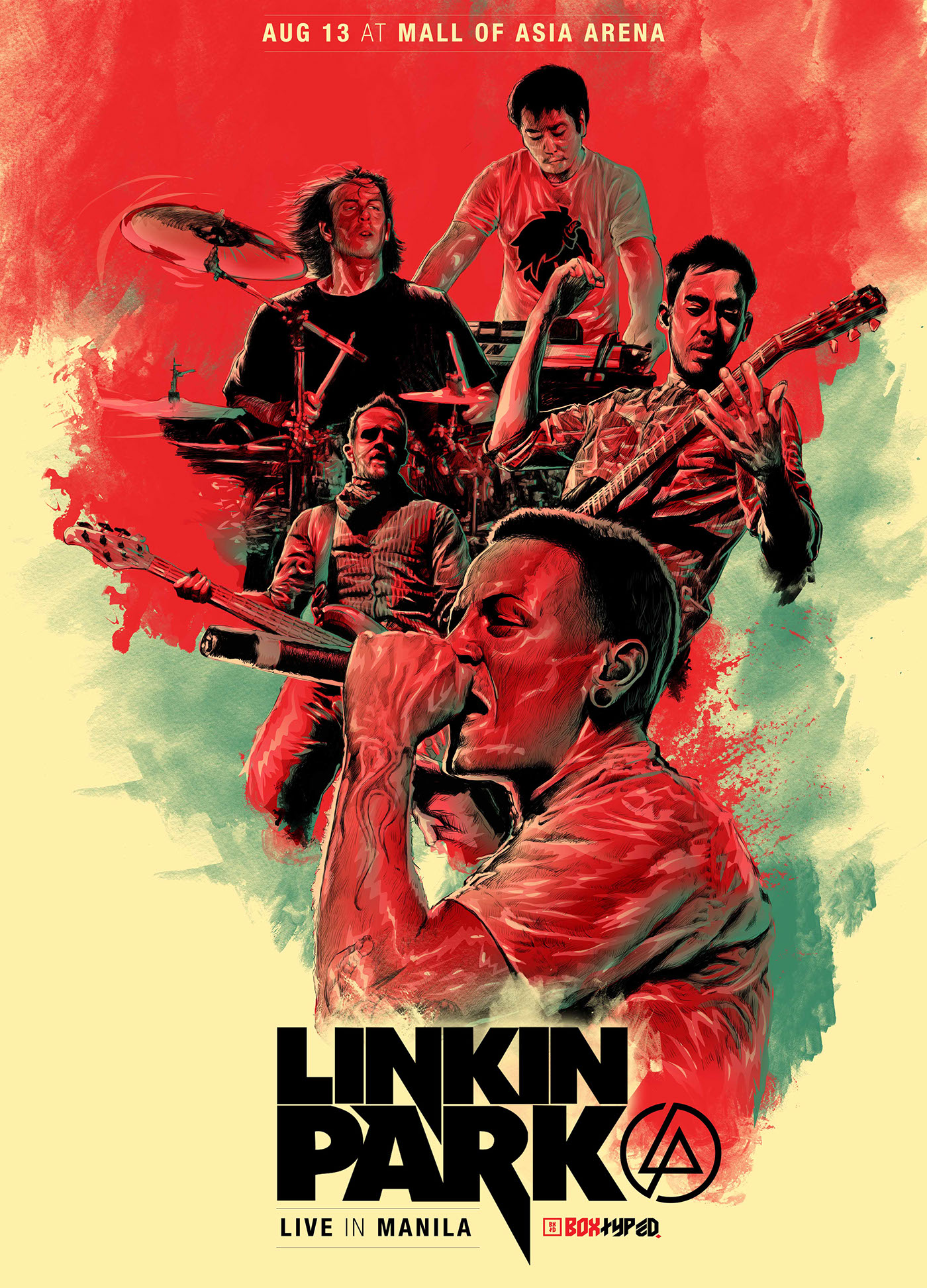 linkin park Poster Design band portrait concert poster Digital Art  graphic design 