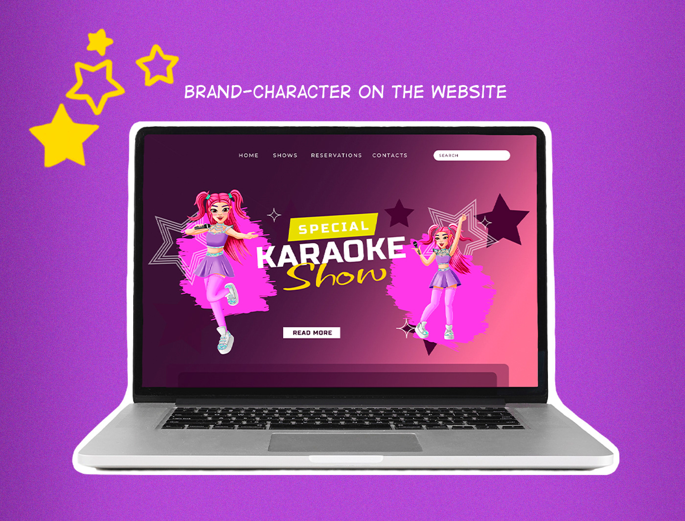 karaoke Singer brand character Character design  sticker k-pop ILLUSTRATION  Digital Art  cartoon stars