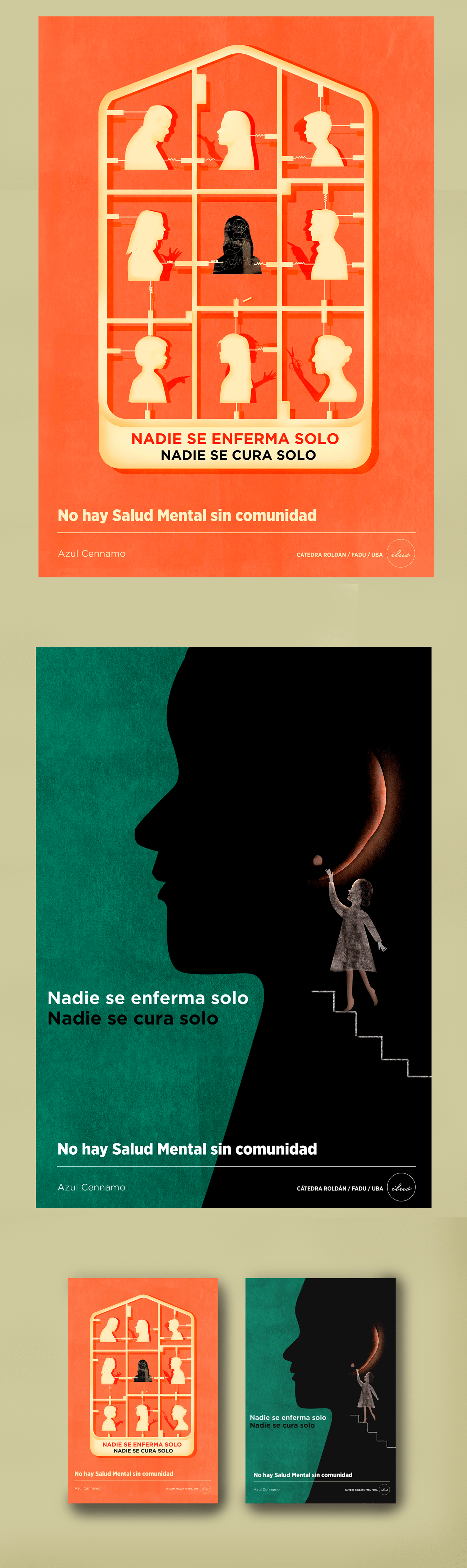 awareness cátedra roldán fadu ILLUSTRATION  ilustracion mental health posters roldan Salud Mental