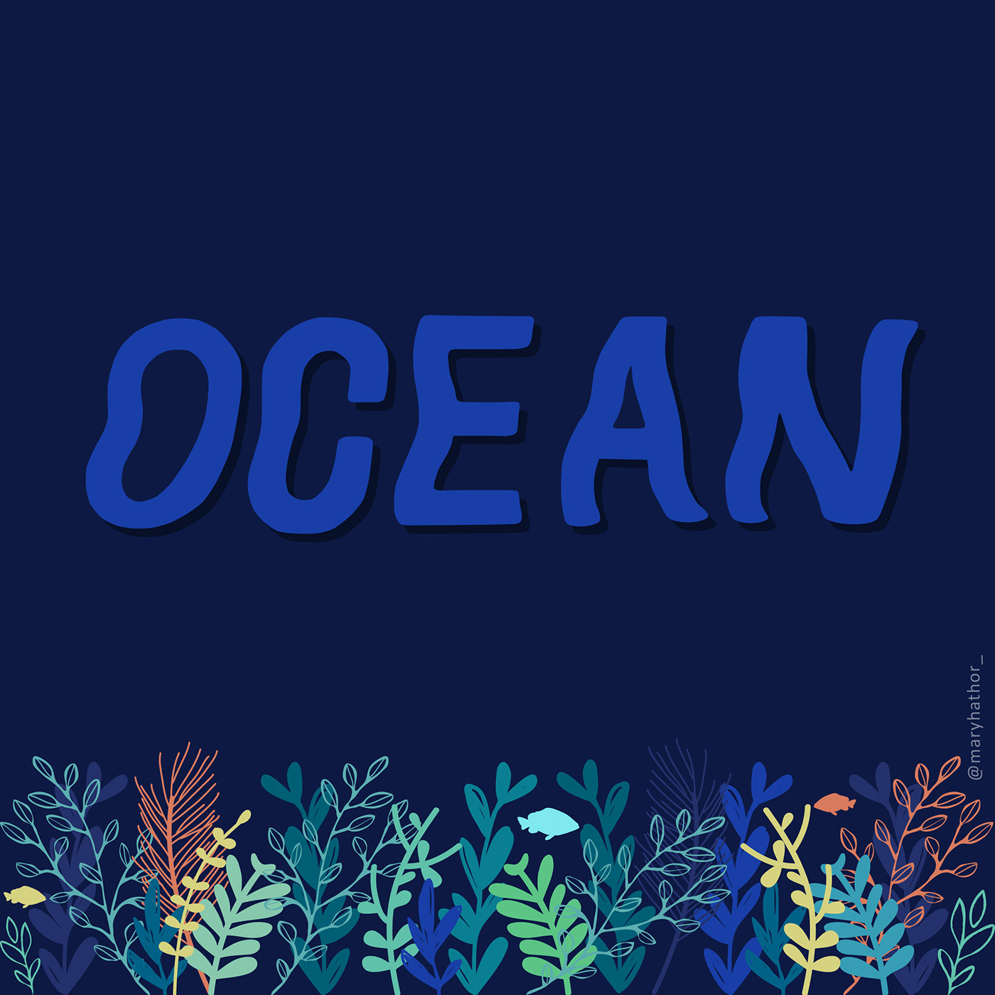 Ocean ILLUSTRATION  diseño vector flatdesign Illustrator digital art design graphicdesign