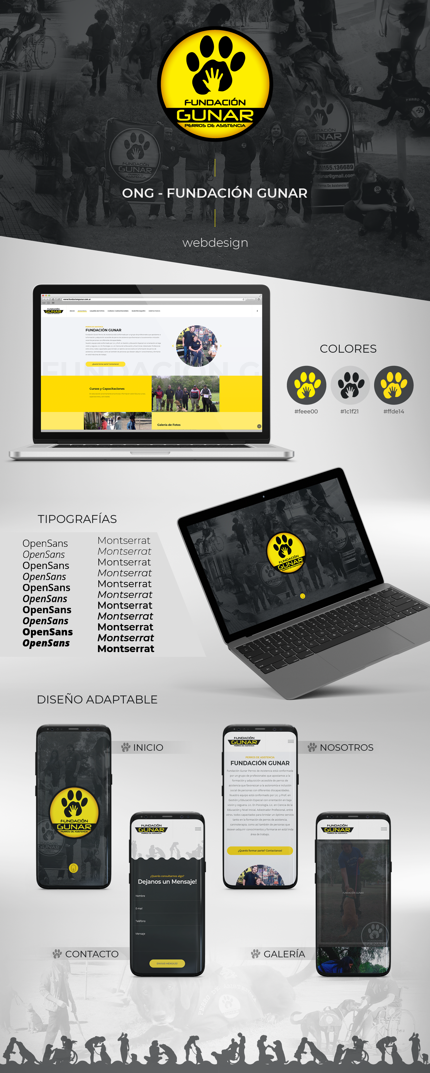 Diseño web Web Design  pagina web fundacion gunar perros de asistencia diseño gráfico