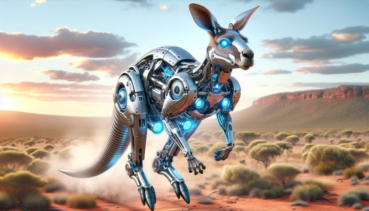 kangaroo Australia ILLUSTRATION  robot art concept artwork