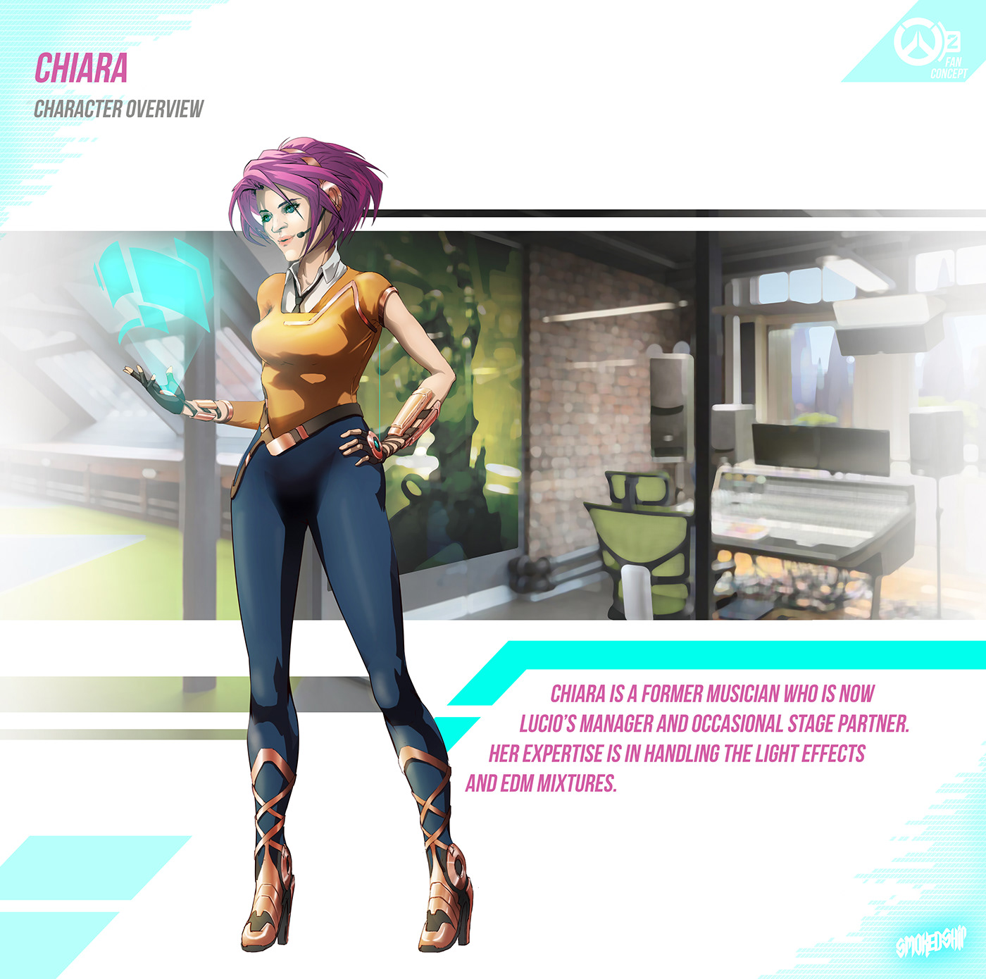 Blizzard Character character concept art Character design  chiara design female lucio ovrwatch SmokedShip