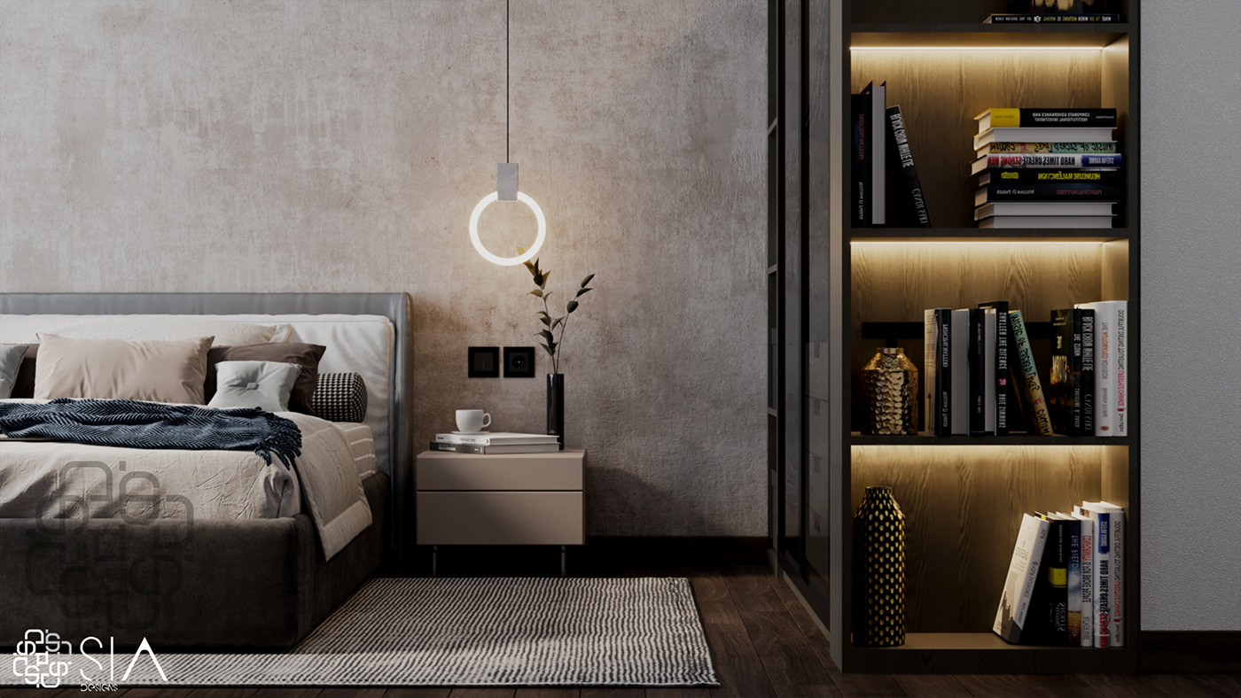 3D interior design  minimal modern Render simple visualization
