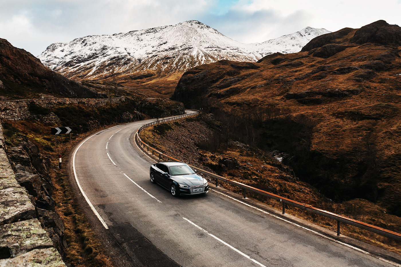car Audi Landscape scotland roads a5 Audi A5