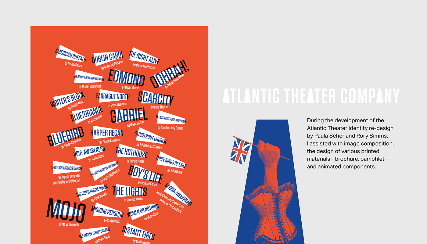 Atlantic theater identity branding  animation  print graphic design 