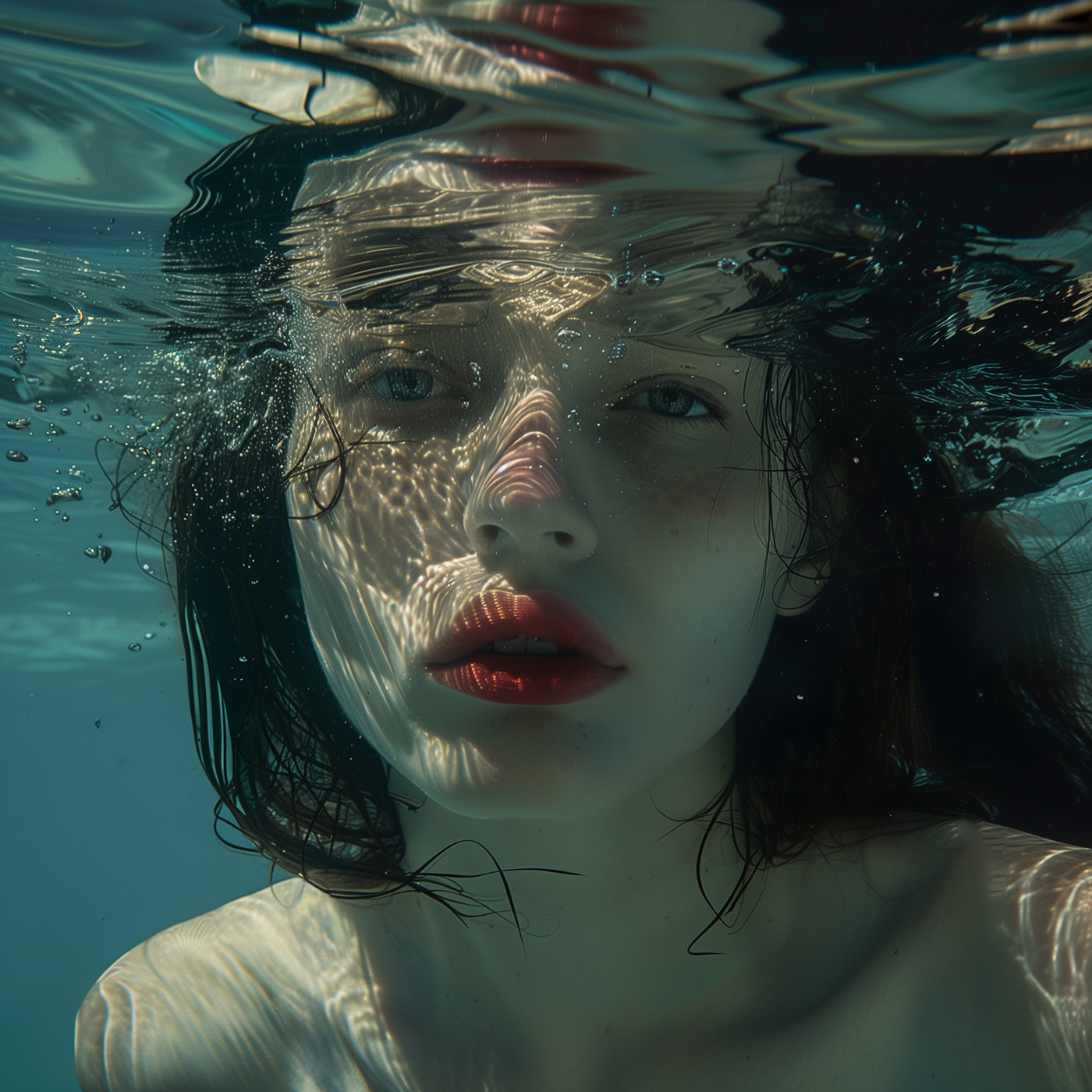 midjourney generative art contemporary magazine beauty Photography  underwater editorial Artifical Intelligence