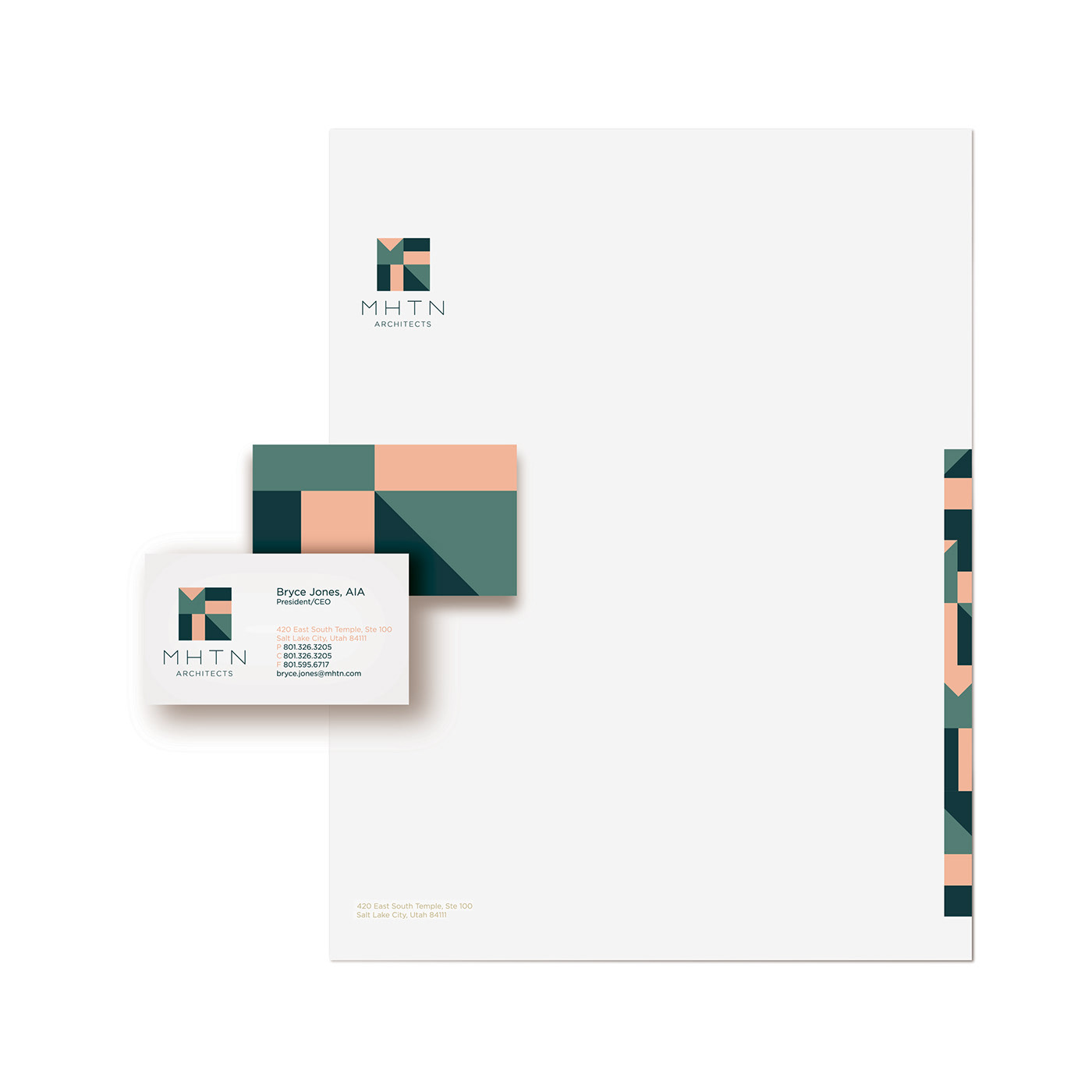logo Logo Design architect Stationery Business Cards envelopes mhtn