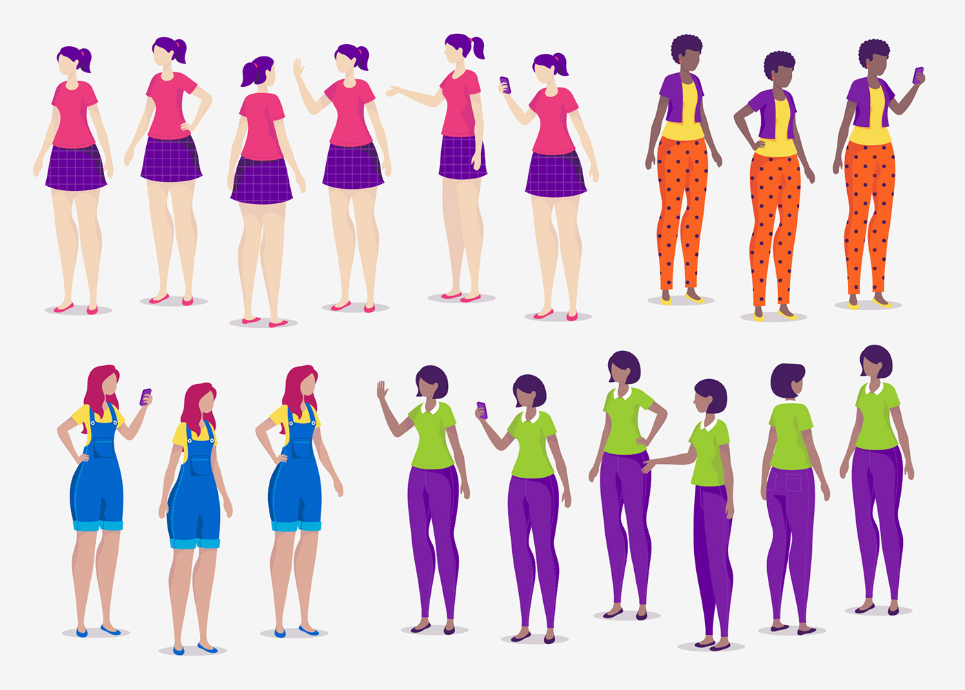 Character Guide ILLUSTRATION  purple vector