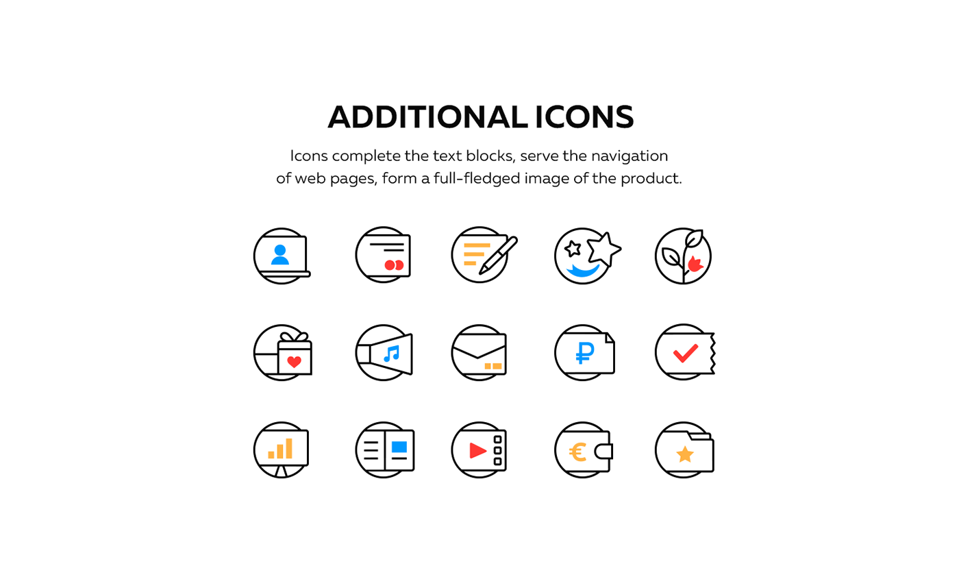 icons Web bussines friendly corporative flat icon set