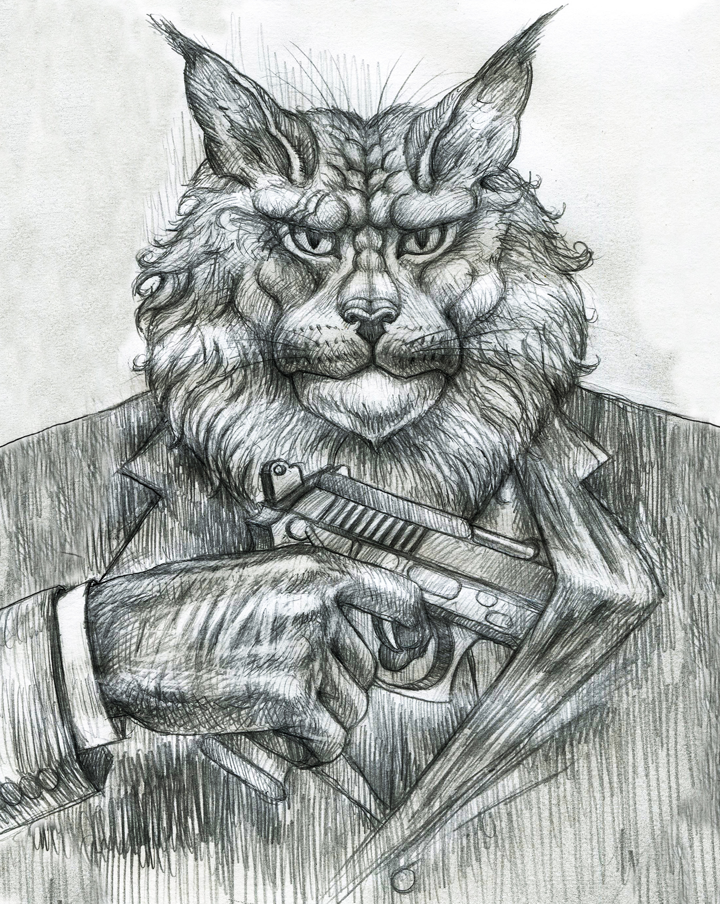 cats Character Character design  characterdesign Digital Art  digital illustration Illustrator inking mafia Maine