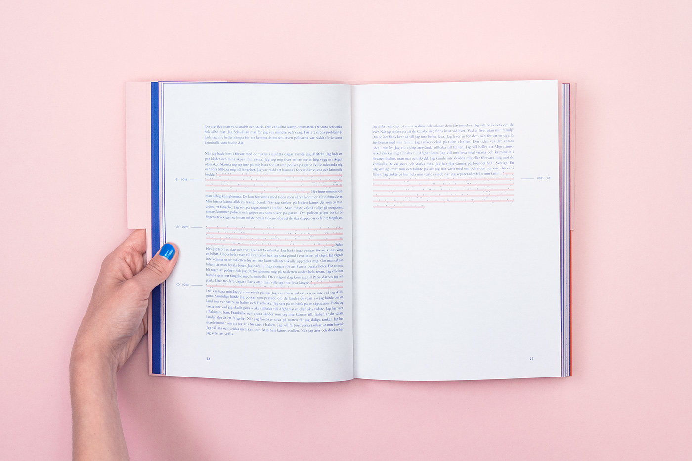 publication book editorial pink blue Sweden dublin serif type Minimalism