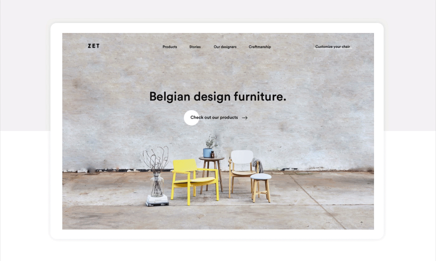 Website UI/UX Interaction design  furniture chairs Scandinavian branding  design